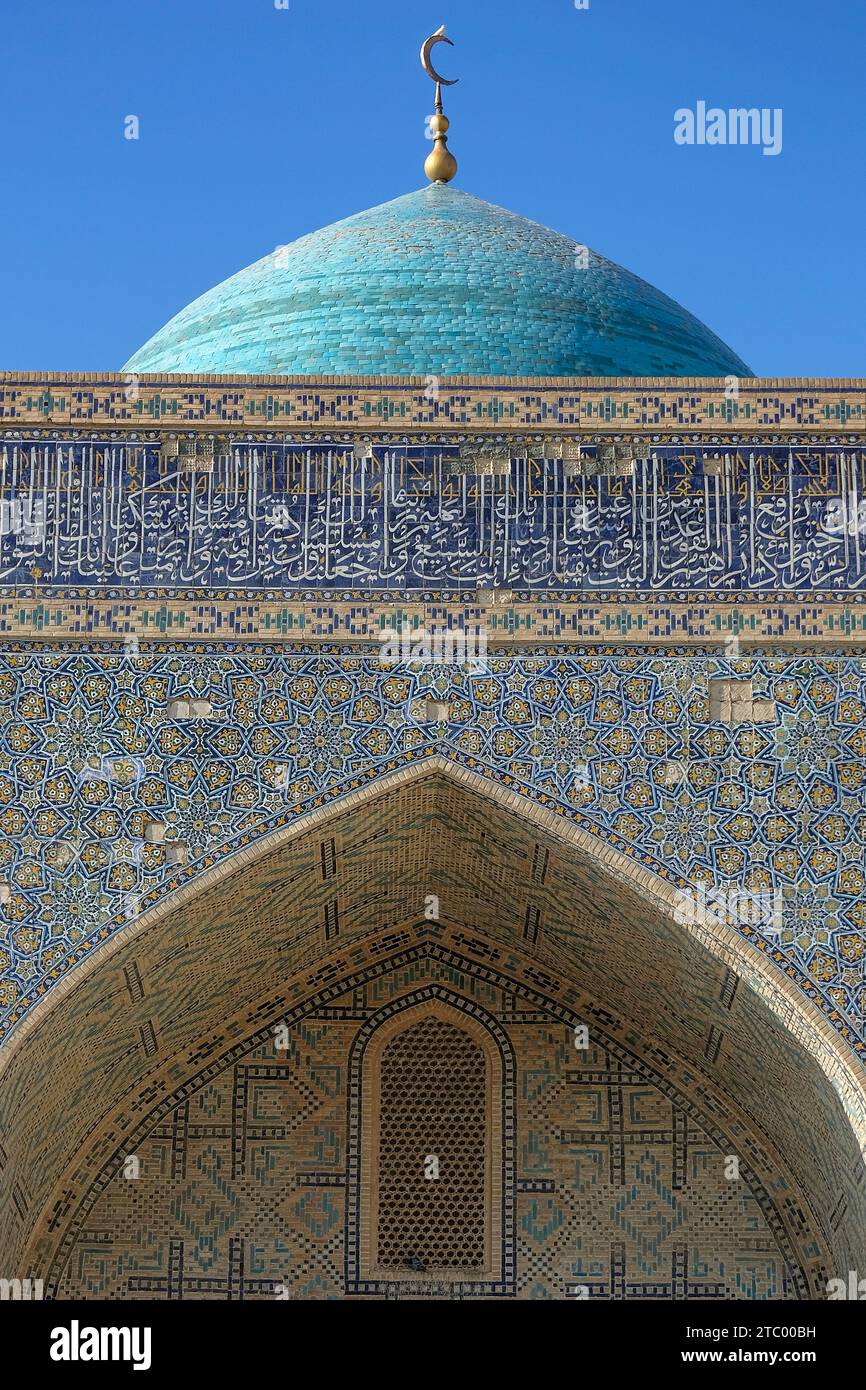 Dettaglio della Moschea Kalyan nel centro di Bukhara in Uzbekistan. Foto Stock