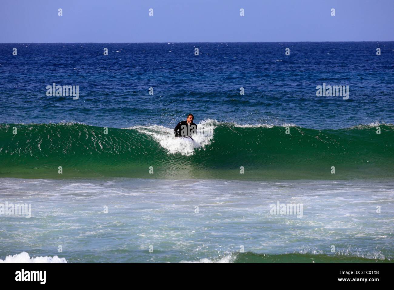 Body surfing, Fuerteventura, Isole Canarie, Spagna. Presa nel novembre 2023. cim Foto Stock