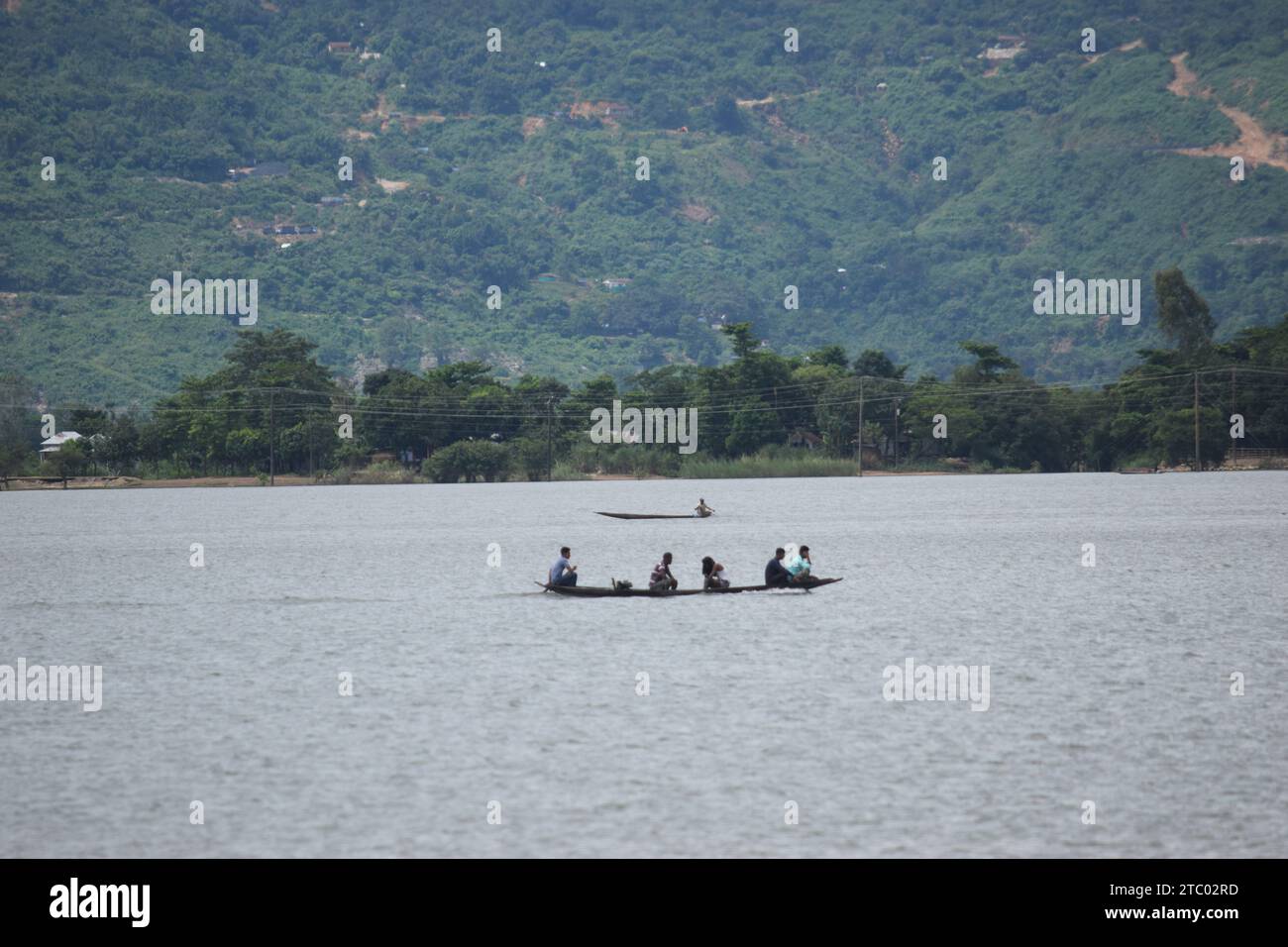 Sostentamento della popolazione di Tanguar Haor ai piedi della Meghalaya Foto Stock