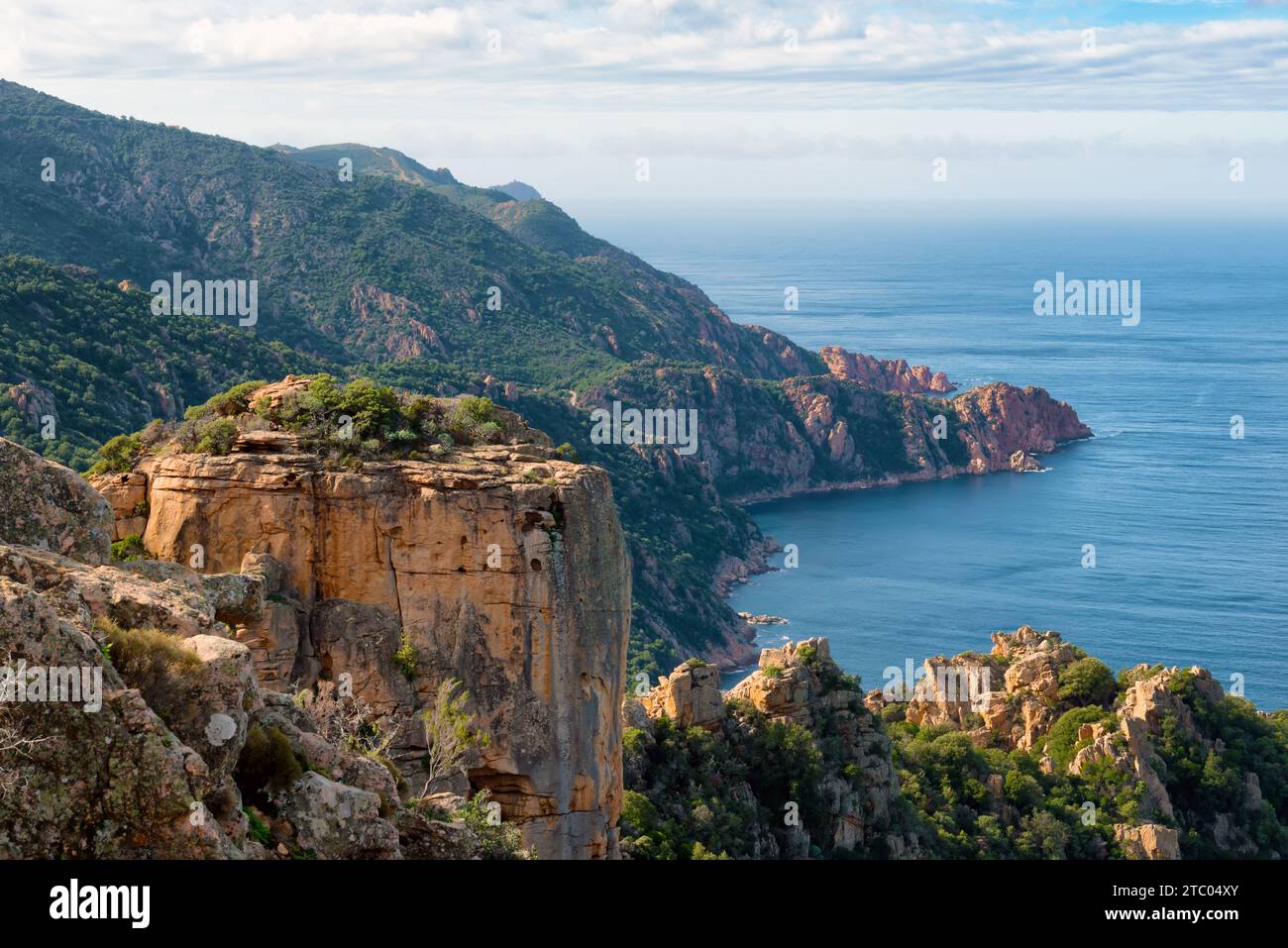 Le magnifiche insenature di piana, patrimonio dell'umanità dell'UNESCO vicino al golfo di Porto, Corsica, Francia. Foto Stock