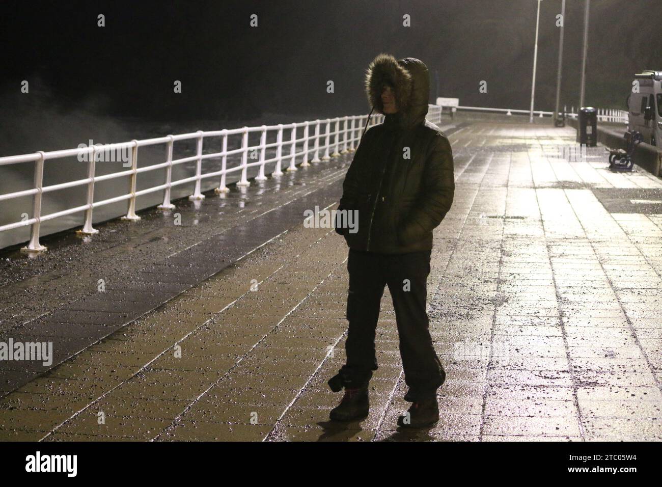 Aberystwyth Galles Regno Unito meteo 9 dicembre 2023. I venti della forza di Gale hanno colpito la costa occidentale del Regno Unito crediti: mike davies/Alamy Live News Foto Stock