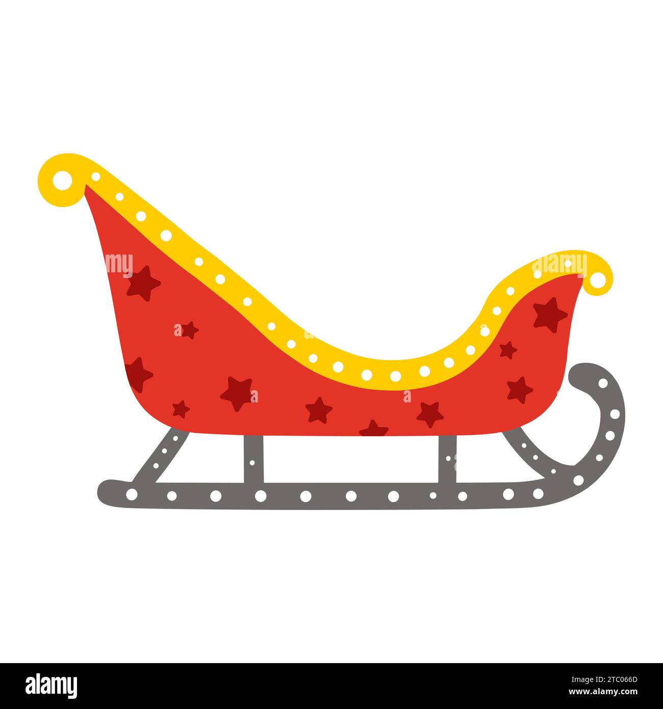 Illustrazione della slitta di Babbo Natale per bambini. Clipart di Natale Illustrazione Vettoriale