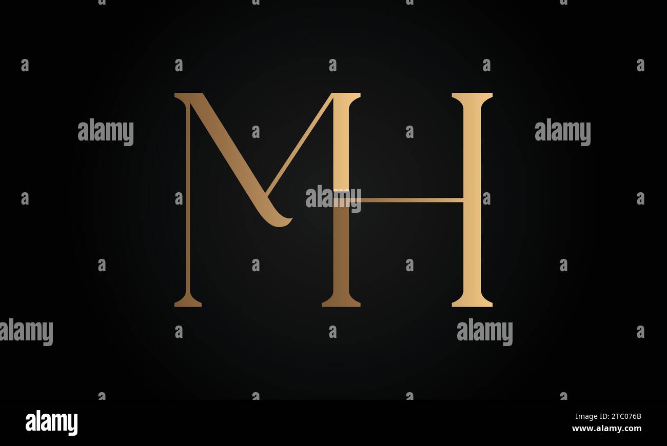 Design con logo monogramma MH o HM Luxury Initial Illustrazione Vettoriale