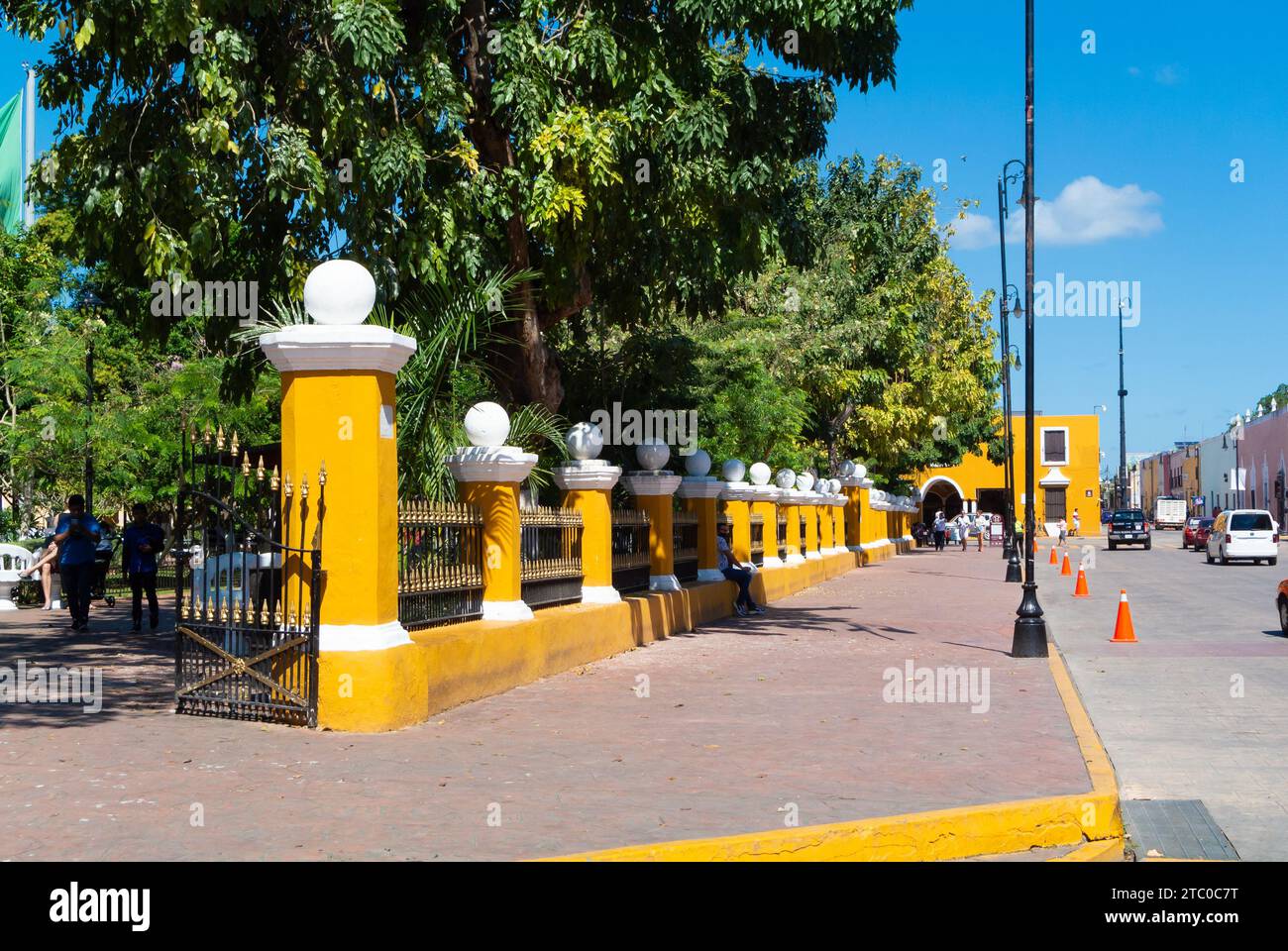 Valladolid, Yucatan, Messico, Parque Principal (Parque Principal Francisco Cantón Rosado) a Valladolid, solo editoriale. Foto Stock