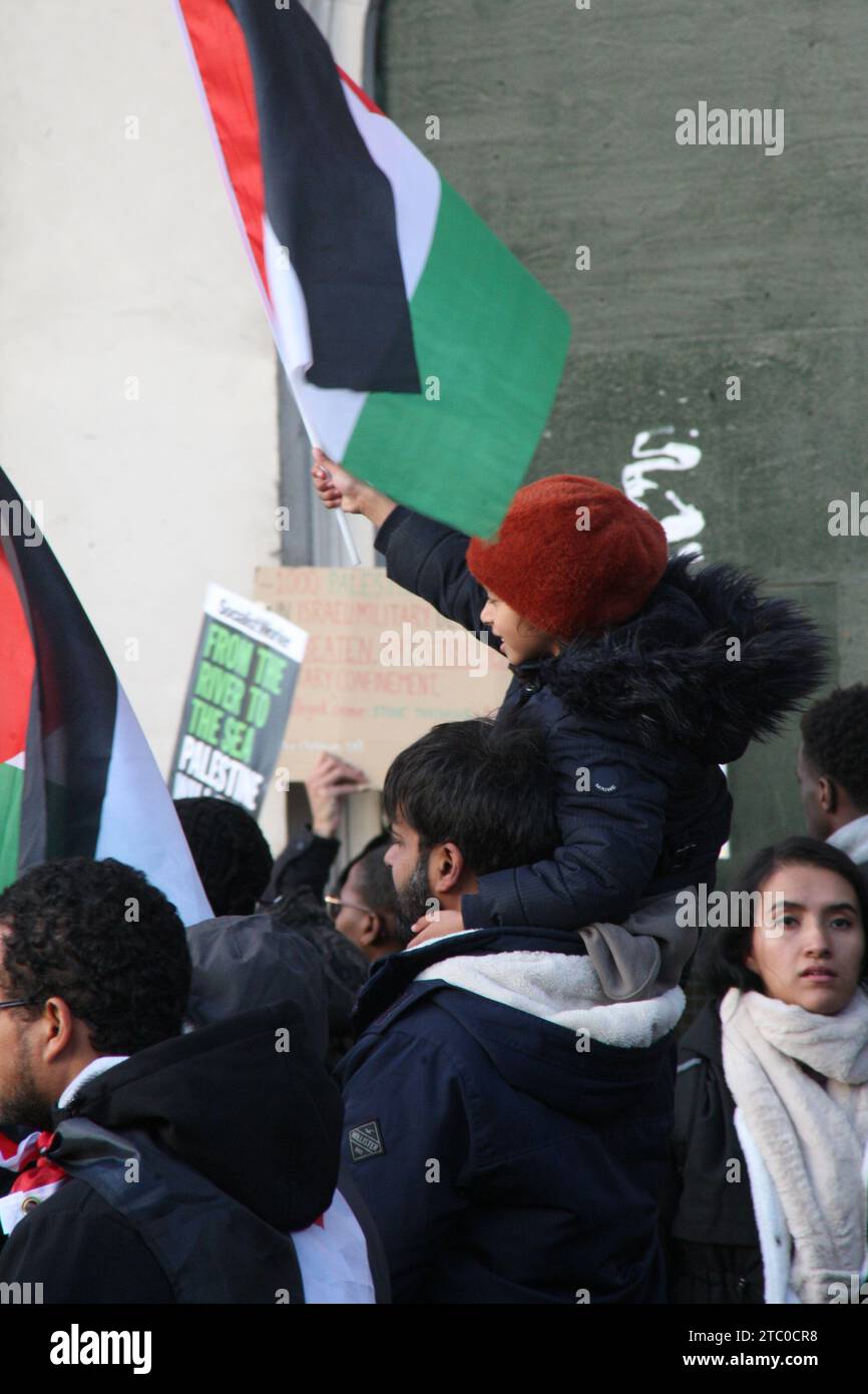 Un'altra marcia per Gaza a Londra Un'ulteriore grande marcia di solidarietà con il popolo palestinese si svolge a Londra. La marcia inizia nei pressi della stazione di banca prima di dirigersi attraverso la città e il fiume, terminando all'esterno delle camere del Parlamento. Credito: Roland Ravenhill/Alamy. Foto Stock