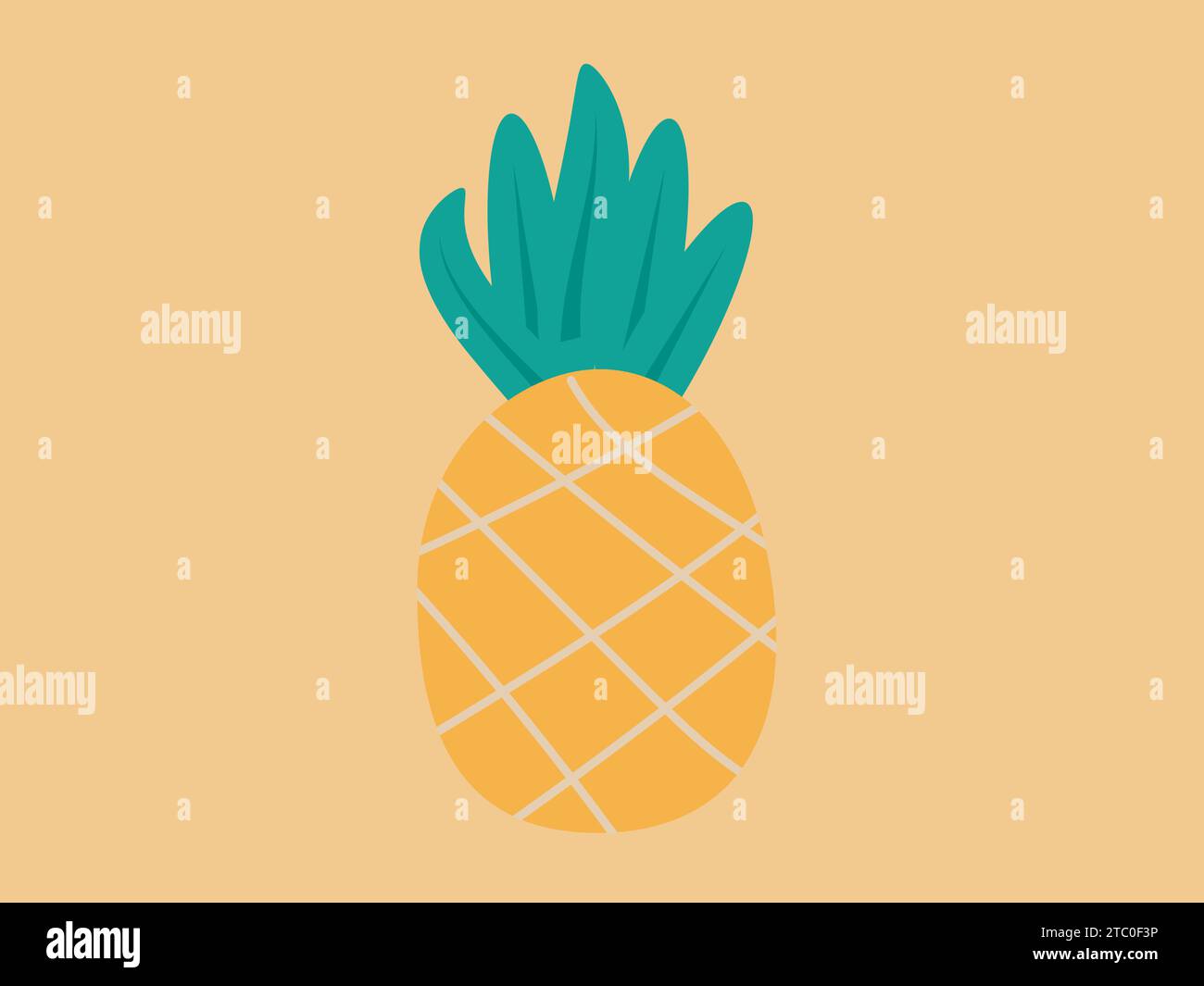 Illustrazioni vettoriali di cartoni animati decorativi ad ananas Illustrazione Vettoriale