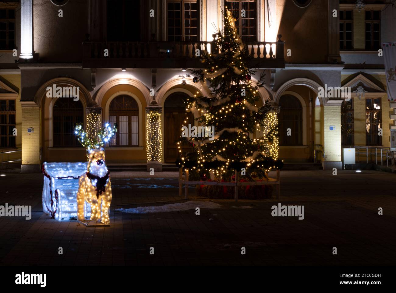 Governo locale Kispest, decorazione natalizia Foto Stock