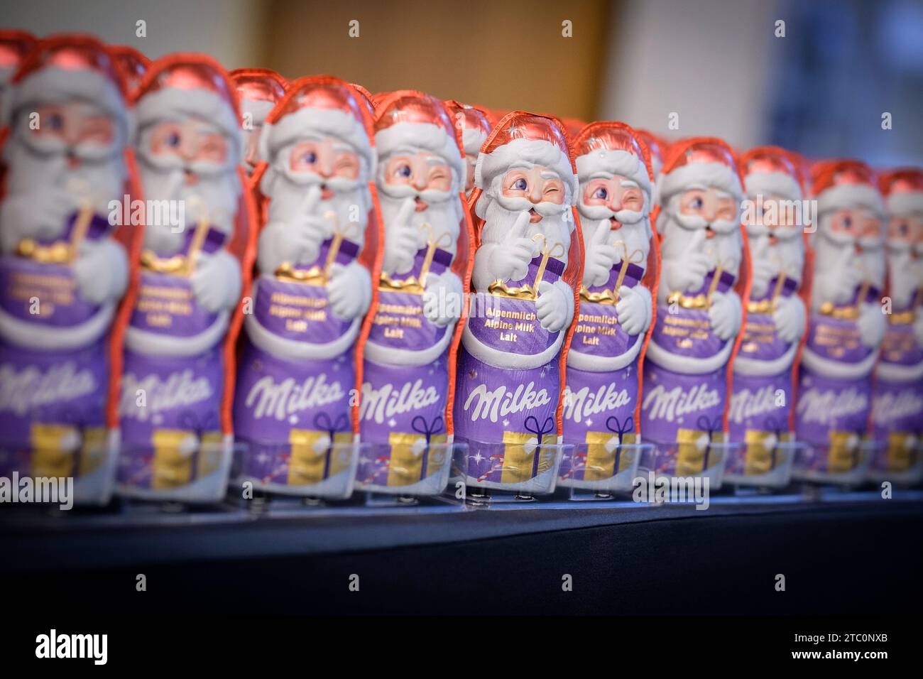 Babbi Natale di cioccolato Foto Stock