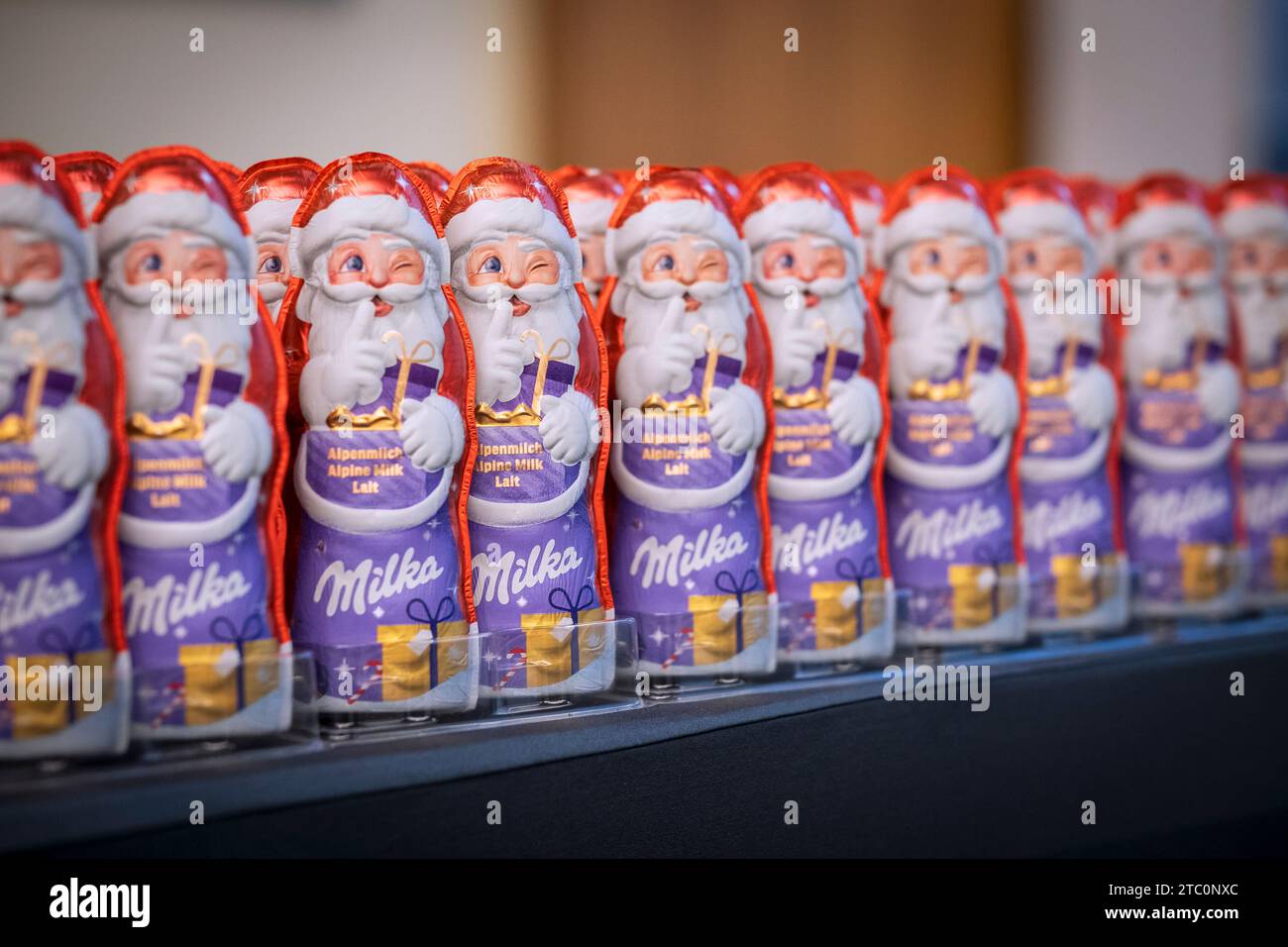 Babbi Natale di cioccolato Foto Stock