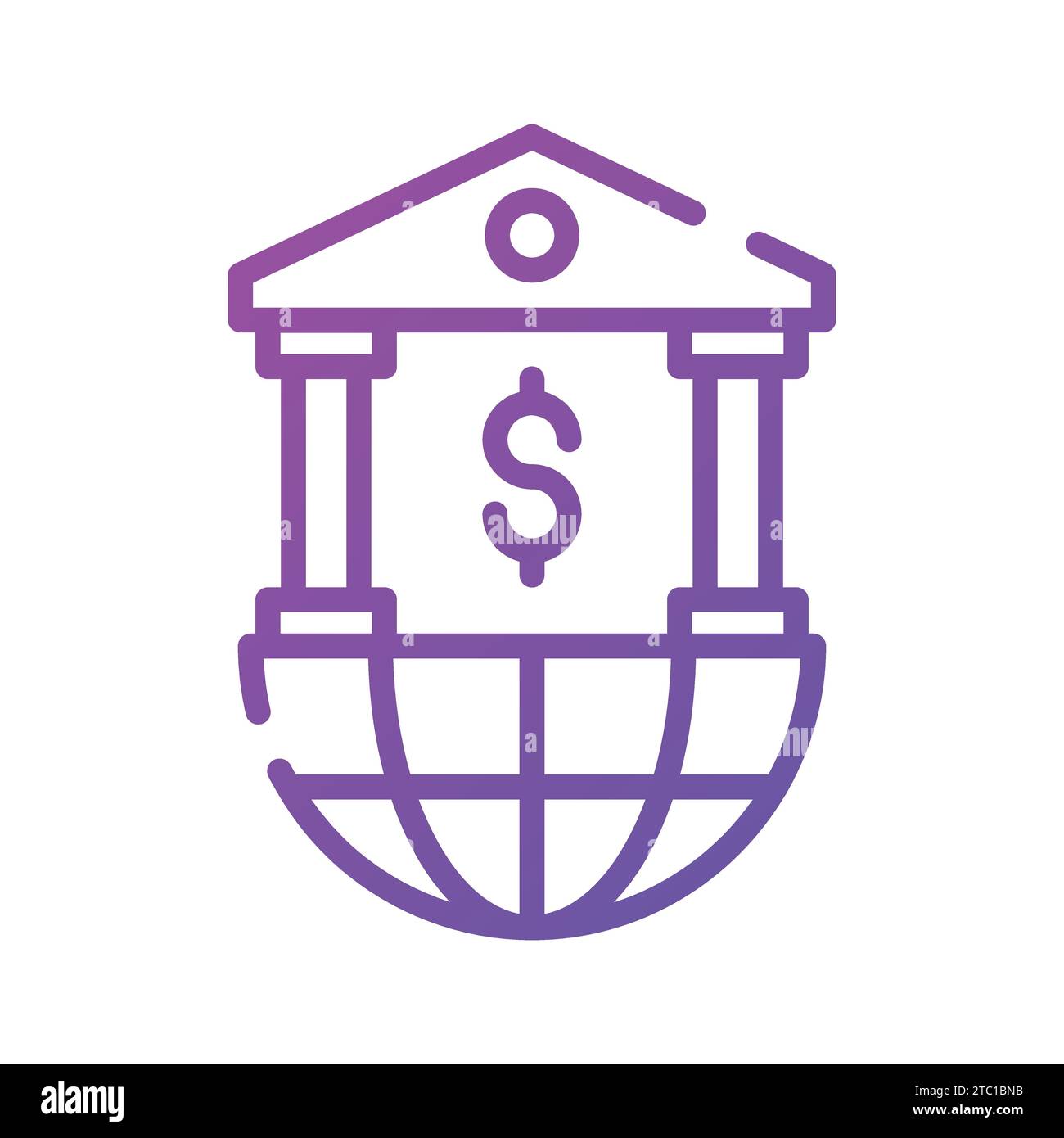 Icona ben progettata della banca globale in stile modificabile di tendenza, vettore premium. Illustrazione Vettoriale