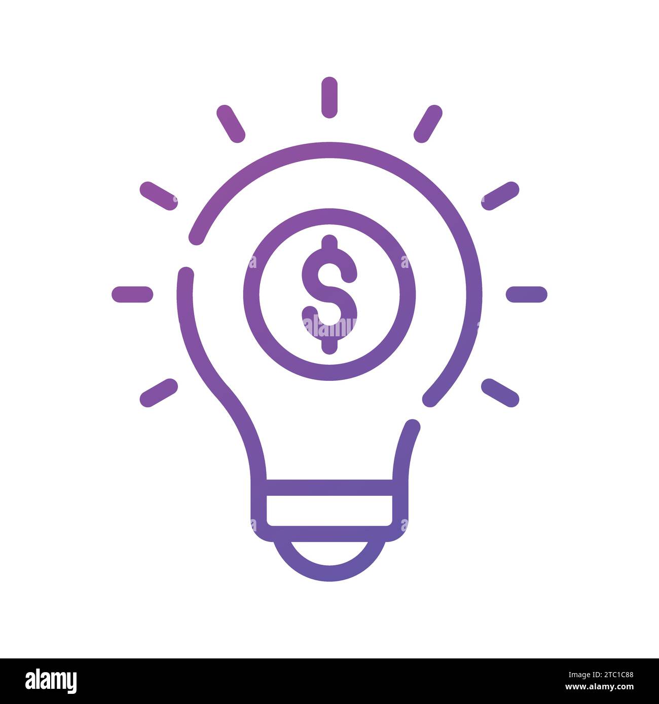 Lampadina Dollar Inside che raffigura un'idea innovativa, un'idea finanziaria dal design iconico. Illustrazione Vettoriale