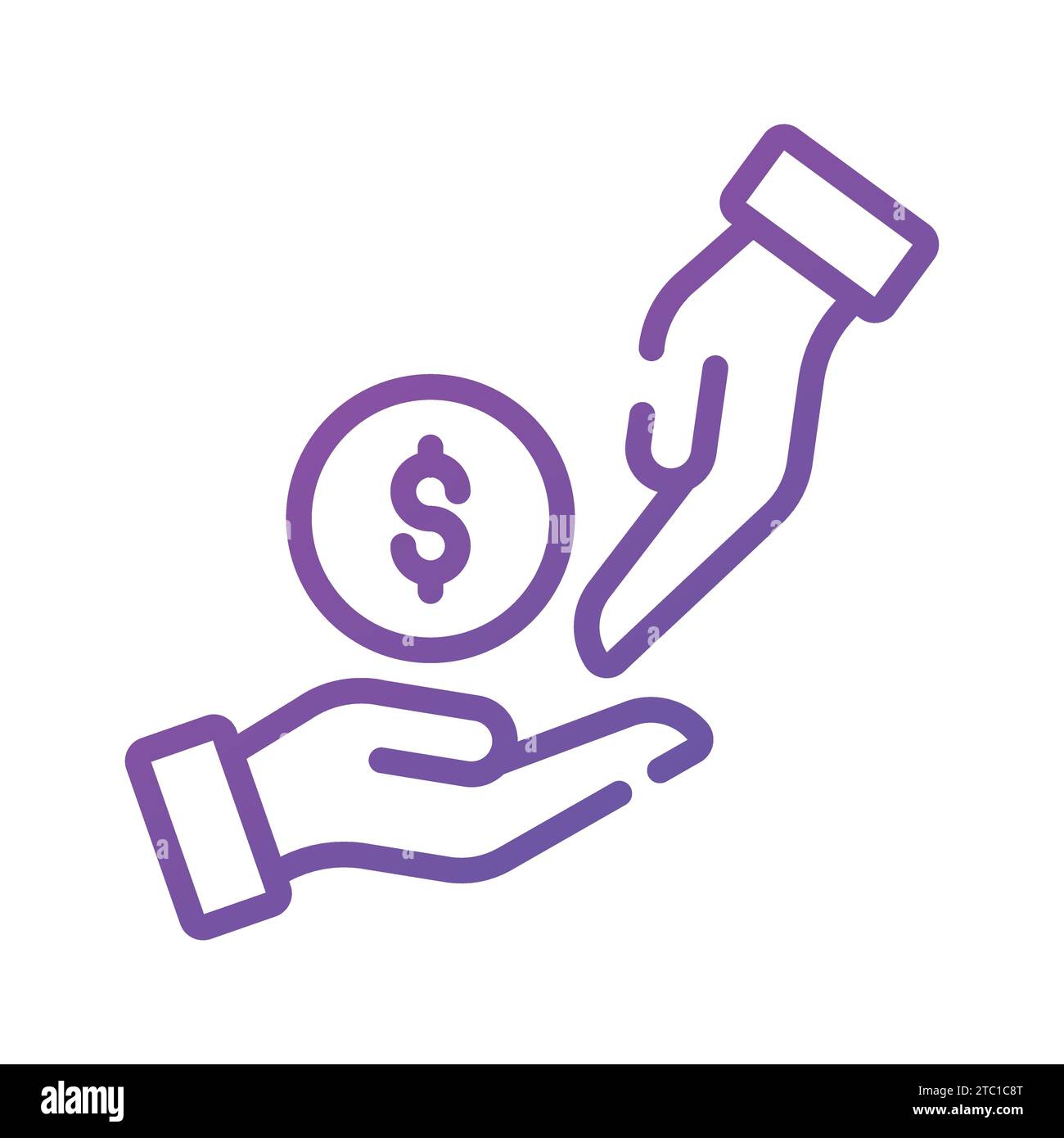 Moneta da un dollaro raffigurante l'icona del concetto di finanziamento, vettore premium di prestito. Illustrazione Vettoriale