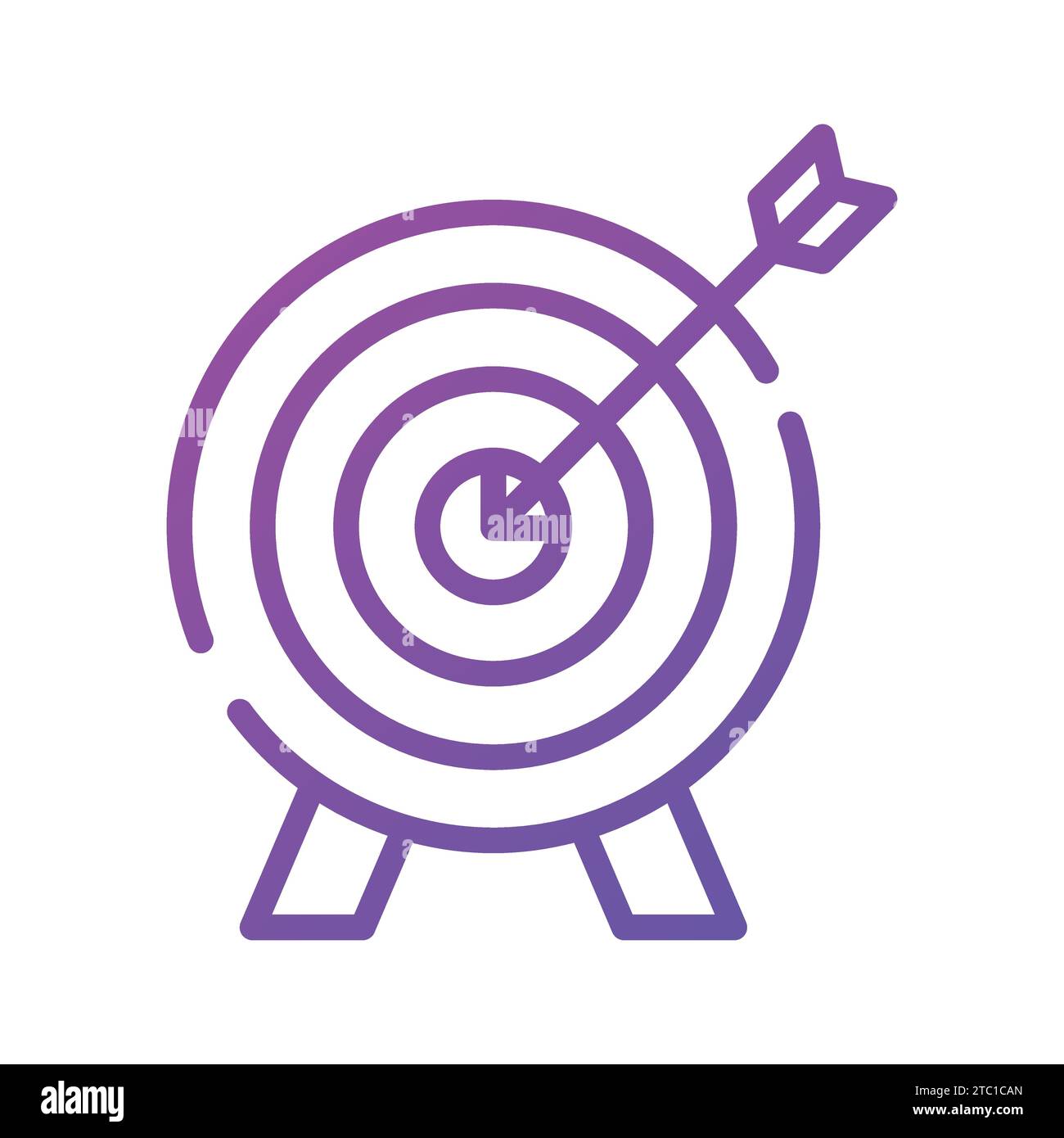 Un'icona di freccette che denota il concetto di obiettivo aziendale, la progettazione di vettori di destinazione aziendale. Illustrazione Vettoriale
