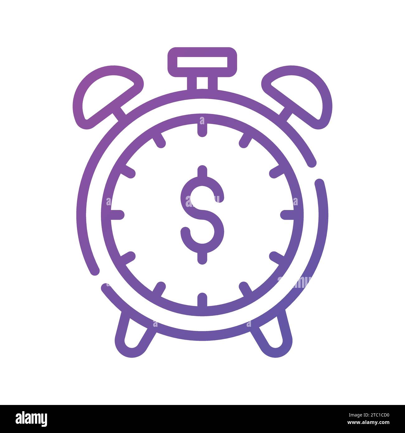 Simbolo del dollaro all'interno del cronometro che mostra il concetto vettore del tempo è denaro, icona premium. Illustrazione Vettoriale