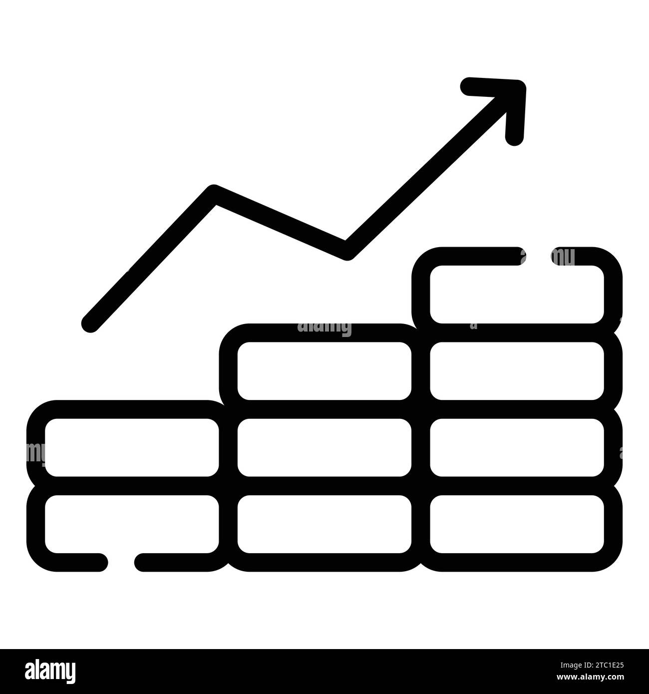 Icona di crescita economica progettata in modo creativo, icona alla moda della crescita aziendale. Illustrazione Vettoriale