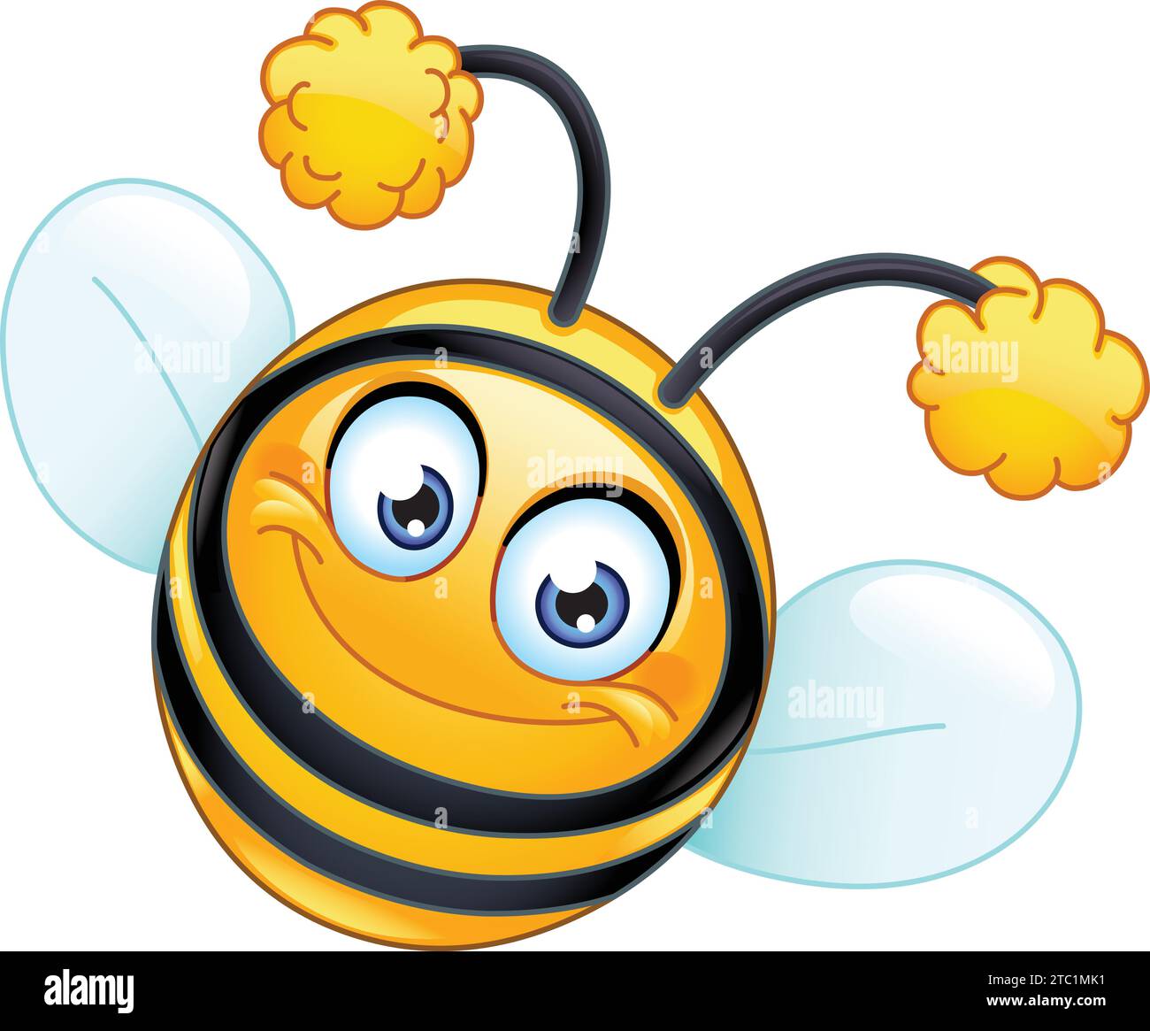 Felice simpatica emoticon di api Illustrazione Vettoriale