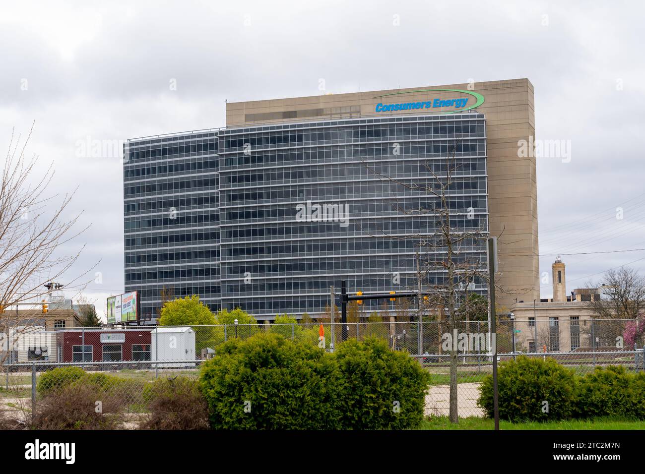 Consumers Energy, sede centrale di 1 Energy Plaza, Jackson, mi, USA Foto Stock