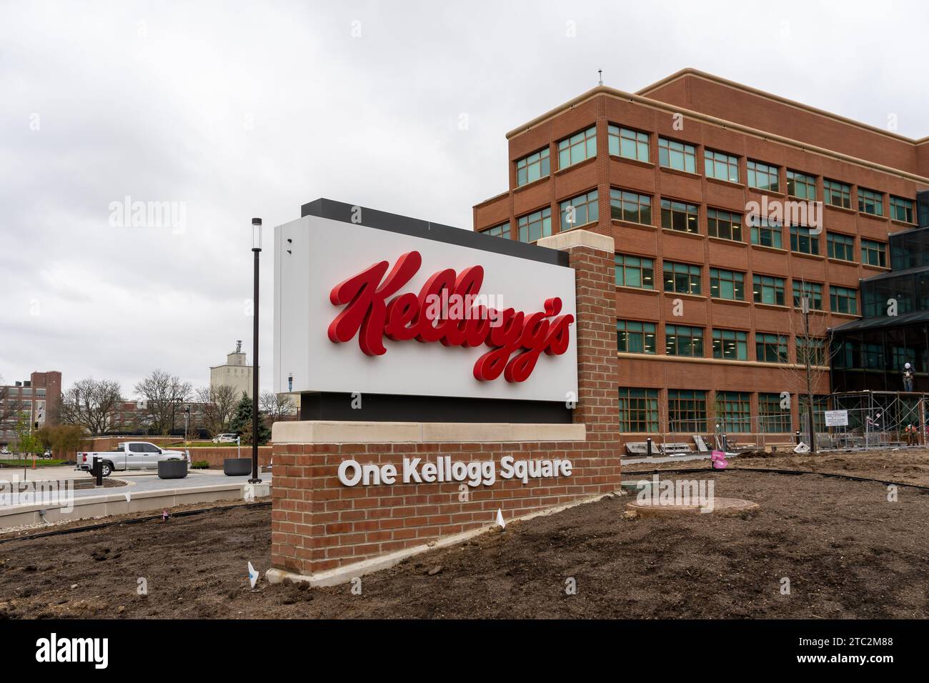 Il quartier generale di Kellogg a Battle Creek, Michigan, USA Foto Stock