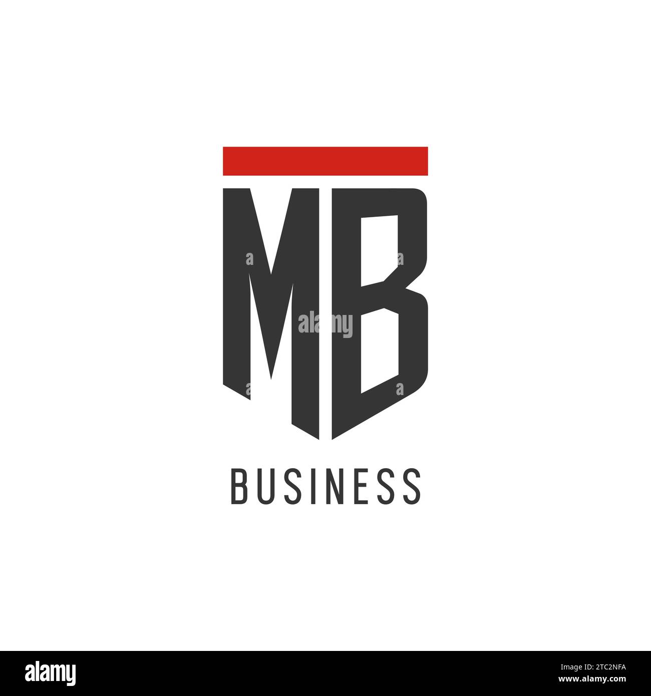 Logo MB Initial esport con grafica vettoriale semplice in stile scudo Illustrazione Vettoriale