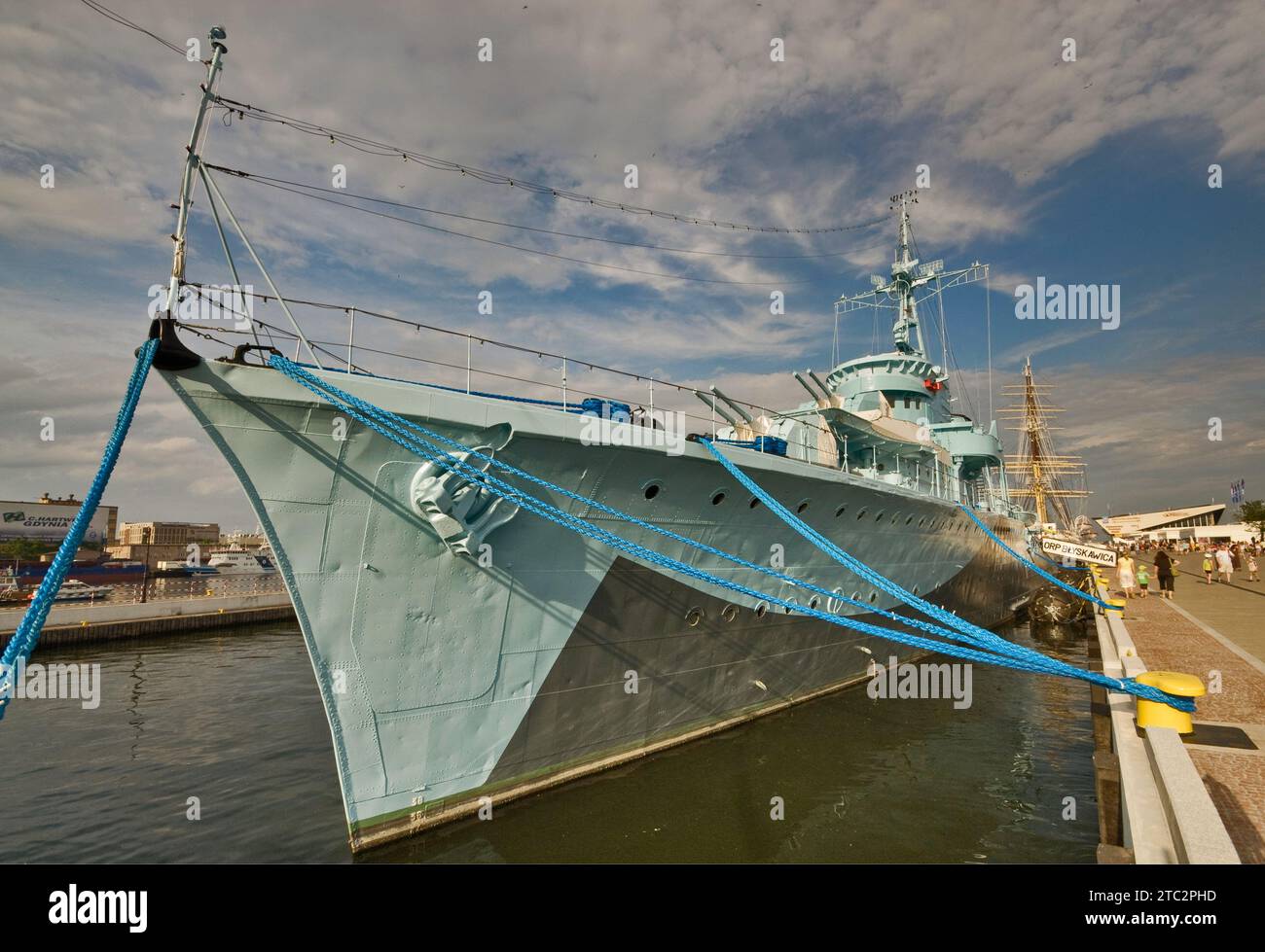 ORP Blyskawica WW2 museo nave da guerra a waterfront a Gdynia, Pomorskie, Polonia Foto Stock