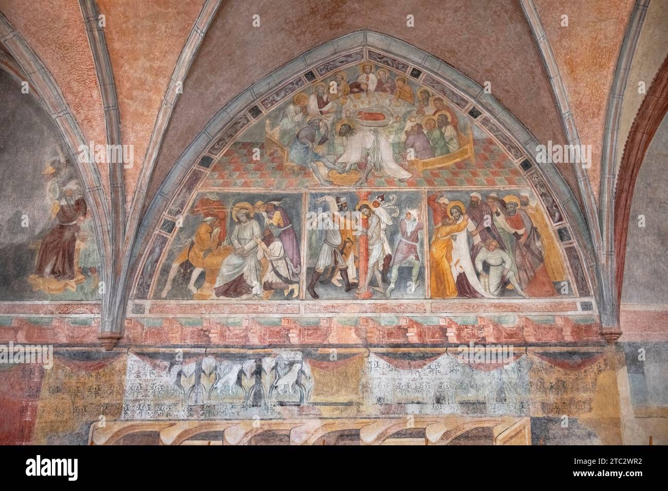 Germania, Baviera, Augusta, Chiesa di Sant'Anna, Goldschmiedekapelle (Cappella degli Orafi) con affreschi del XV secolo. Foto Stock