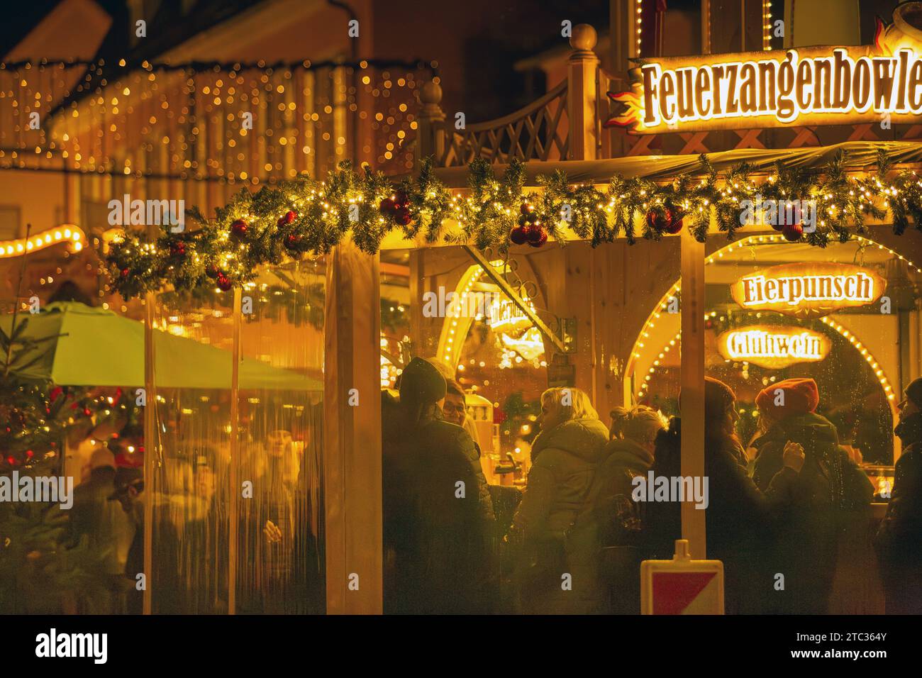 Vivace Maximilianstraße al mercatino di Natale di Spira, Palatinato Foto Stock