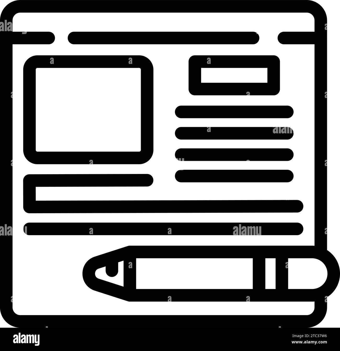 Icona script di implementazione del programma per delineare il vettore. Itinerario del linguaggio di programmazione. Piattaforma versione beta Illustrazione Vettoriale