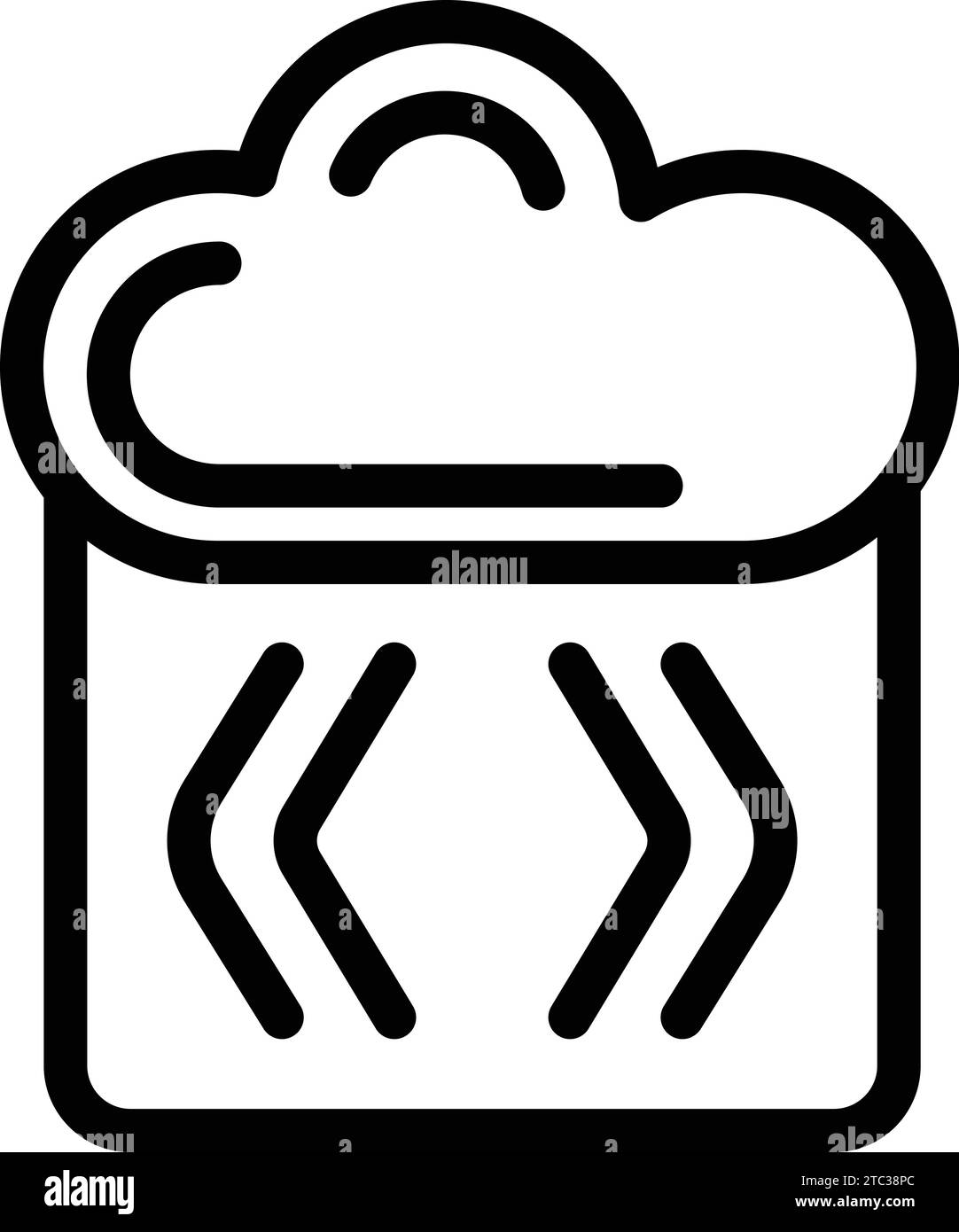 Icona della versione beta cloud per delineare il vettore. Versione per il cloud computing. Versione di avvio archiviazione Illustrazione Vettoriale