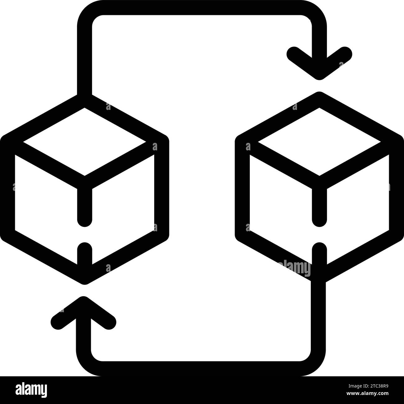 Icona di consegna del progetto per delineare il vettore. Test della versione beta. Prodotto software di prova Illustrazione Vettoriale