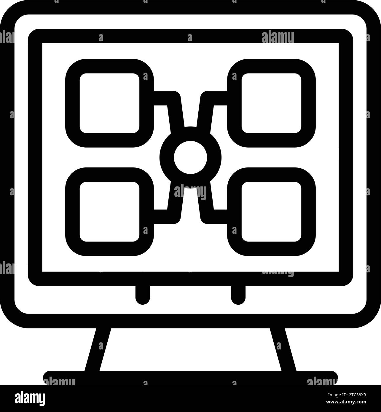 L'icona di test delle applicazioni IT delinea il vettore. Valutatore versione beta. Versione del sito Web di prova gratuita Illustrazione Vettoriale