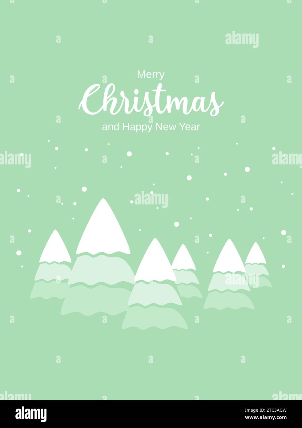 Biglietto d'auguri di Natale con testo e alberi di Natale in colori verde pastello. Illustrazione del vettore piatto Illustrazione Vettoriale Biglietto d'auguri di Natale con testo e alberi di Natale in colori verde pastello. Illustrazione del vettore piatto Illustrazione Vettoriale