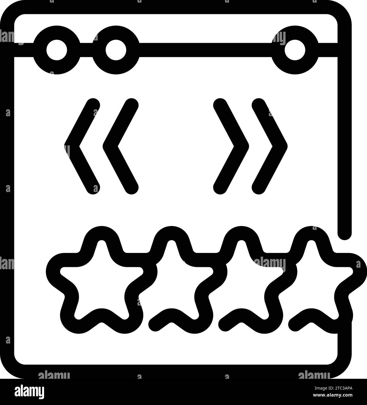 Icona di controllo della qualità del software per delineare il vettore. Sistema di debug app. Script di evoluzione del sito Web Illustrazione Vettoriale