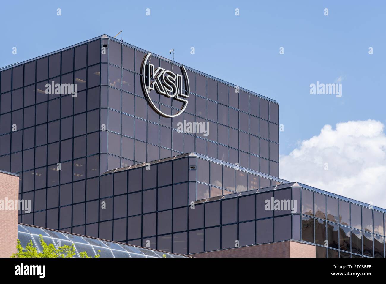 KSL Broadcast House a Salt Lake City, Utah, Stati Uniti Foto Stock