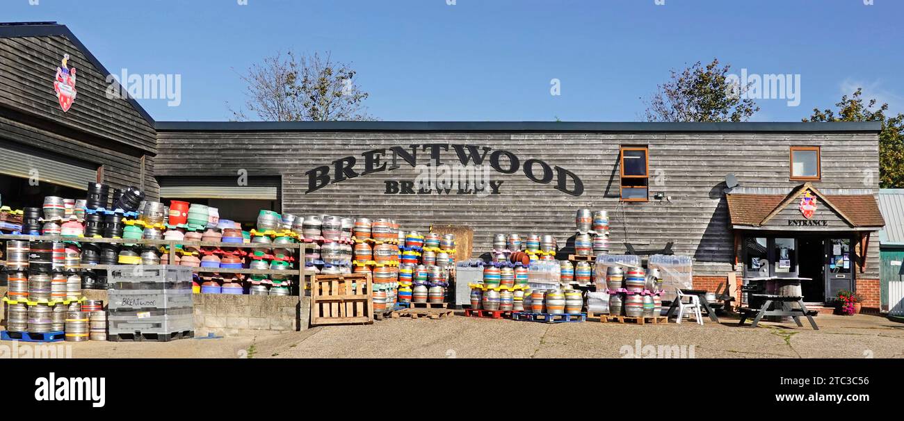 Brentwood Craft Brewery birrificio a conduzione familiare indipendente azienda produttrice di birra vera e propria senza glutine, vegan-friendly in botte, barile e bottiglie, vista esterna Essex England UK Foto Stock