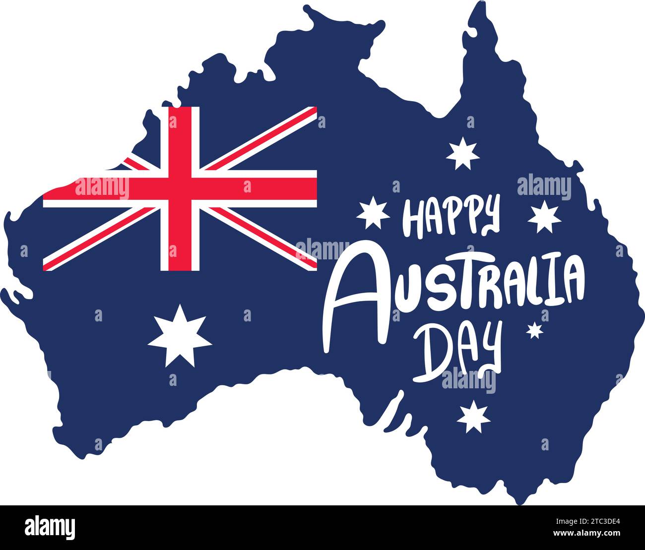 scritta australia day sulla mappa Illustrazione Vettoriale