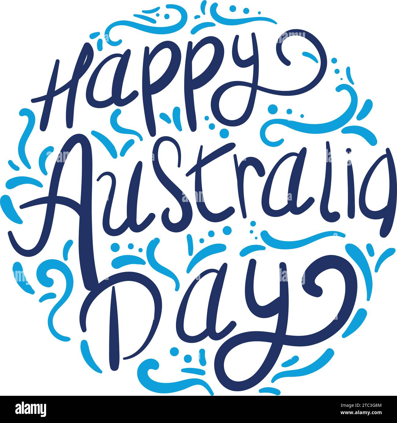 illustrazione delle lettere del giorno australiano Illustrazione Vettoriale