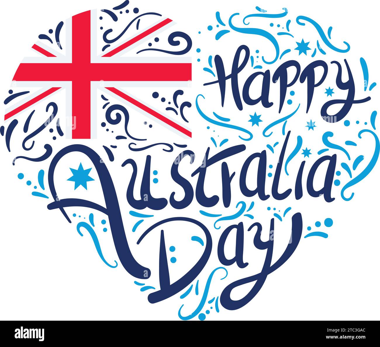 lettere del giorno dell'australia Illustrazione Vettoriale