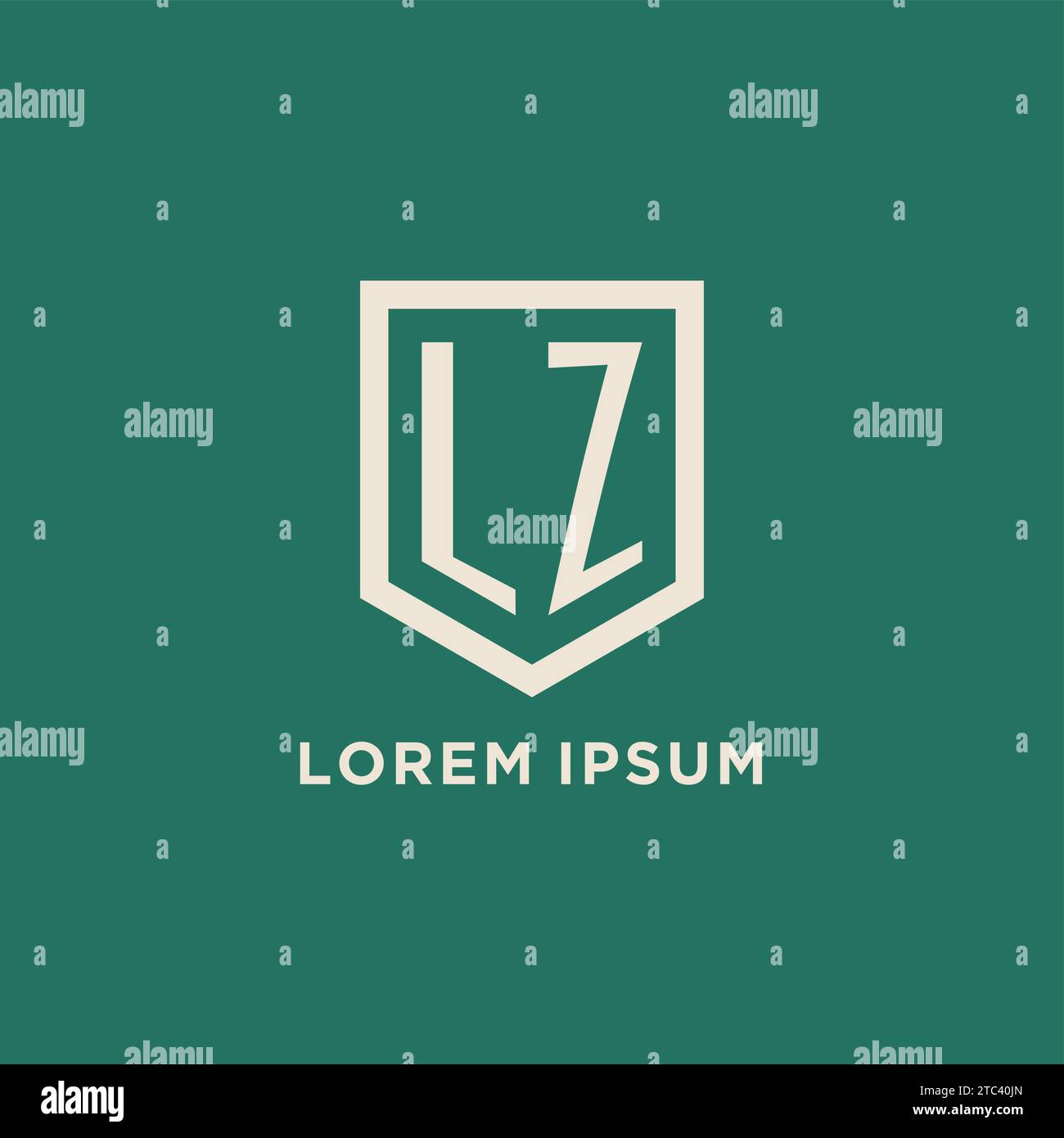 Logo iniziale LZ monogramma schermatura grafica vettoriale design forma geometrica Illustrazione Vettoriale