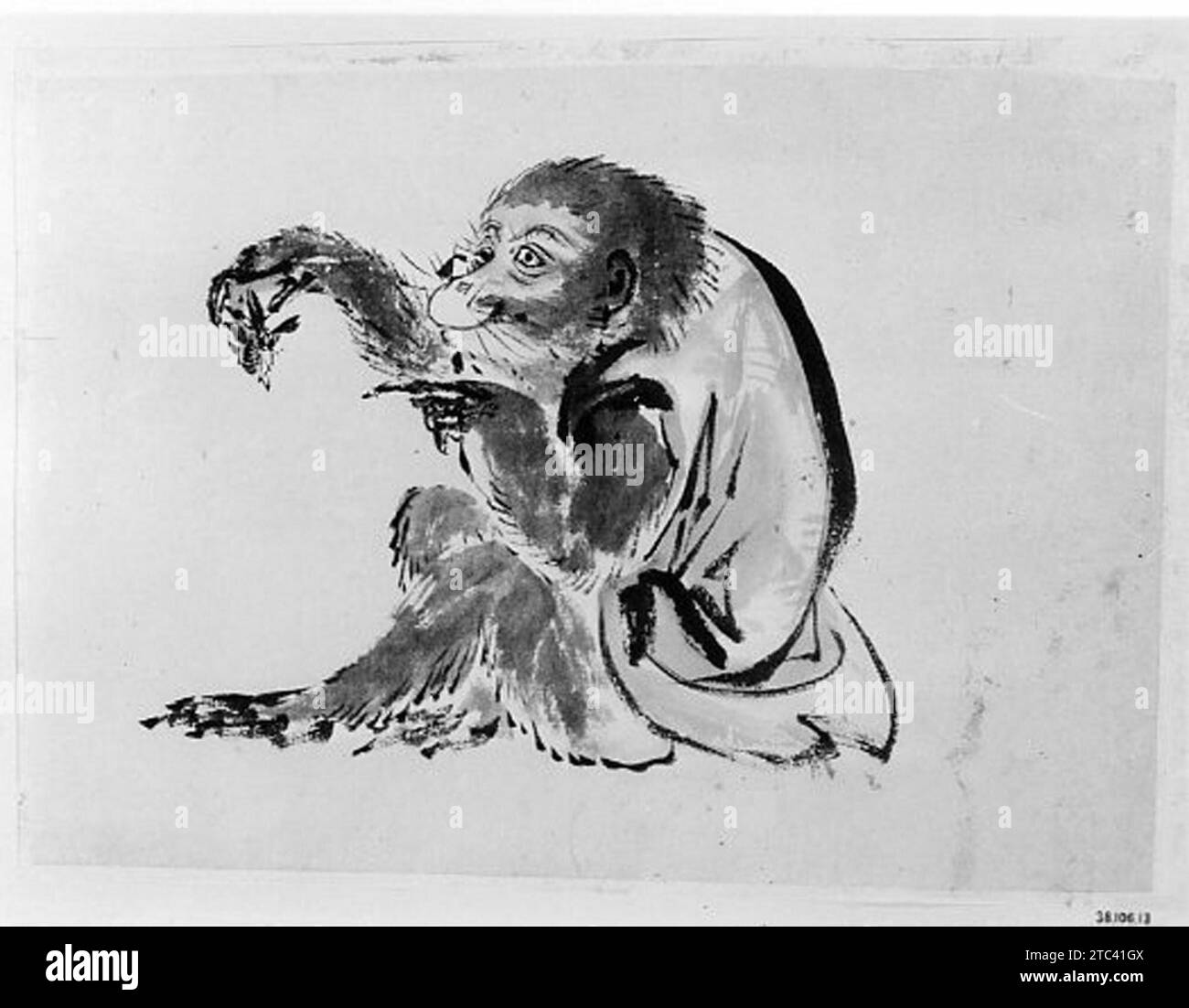 Monkey and Bee 1938 della Hokusai School Foto Stock