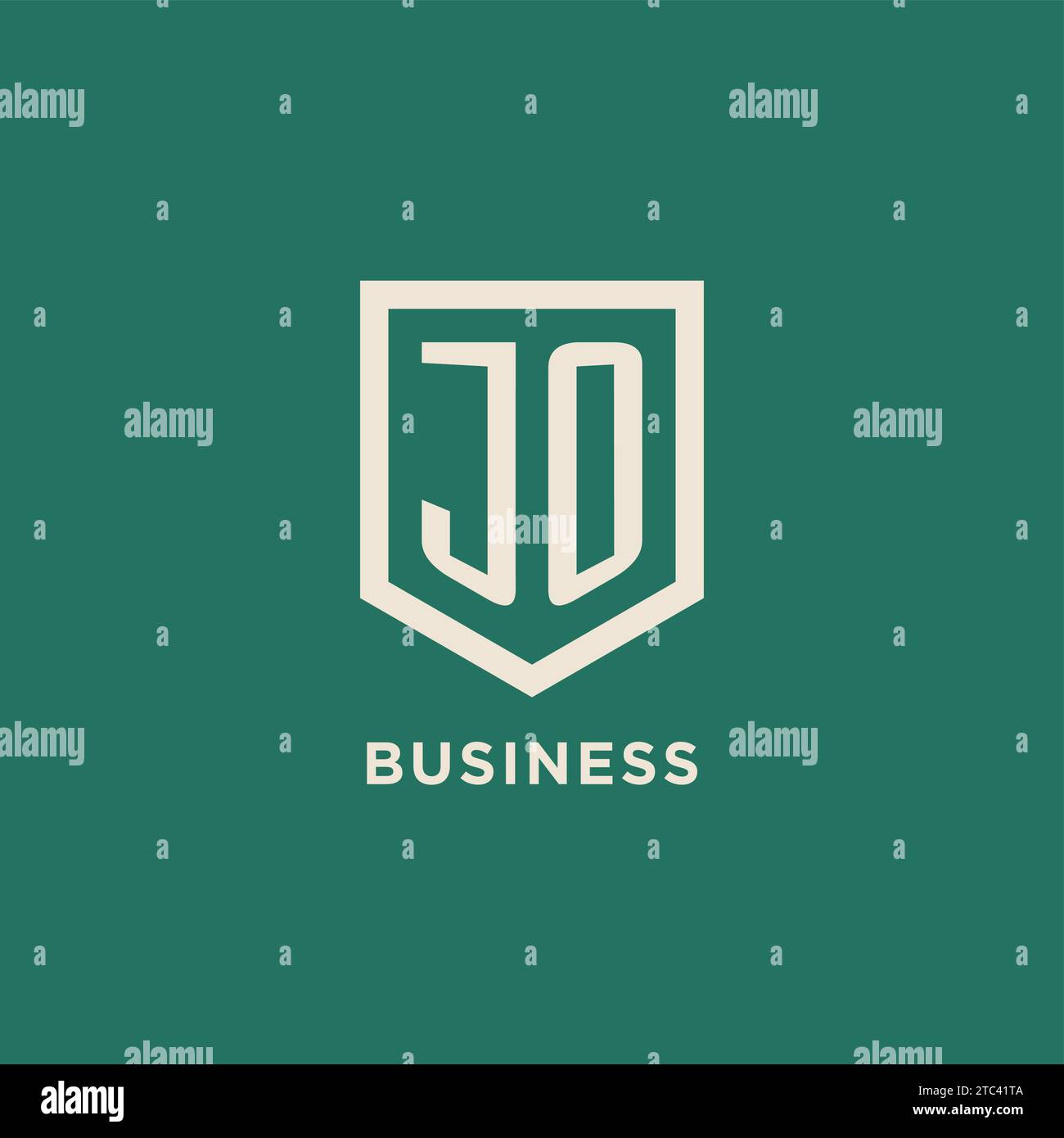 Logo iniziale JO monogramma schermo grafica vettoriale design forma geometrica Illustrazione Vettoriale
