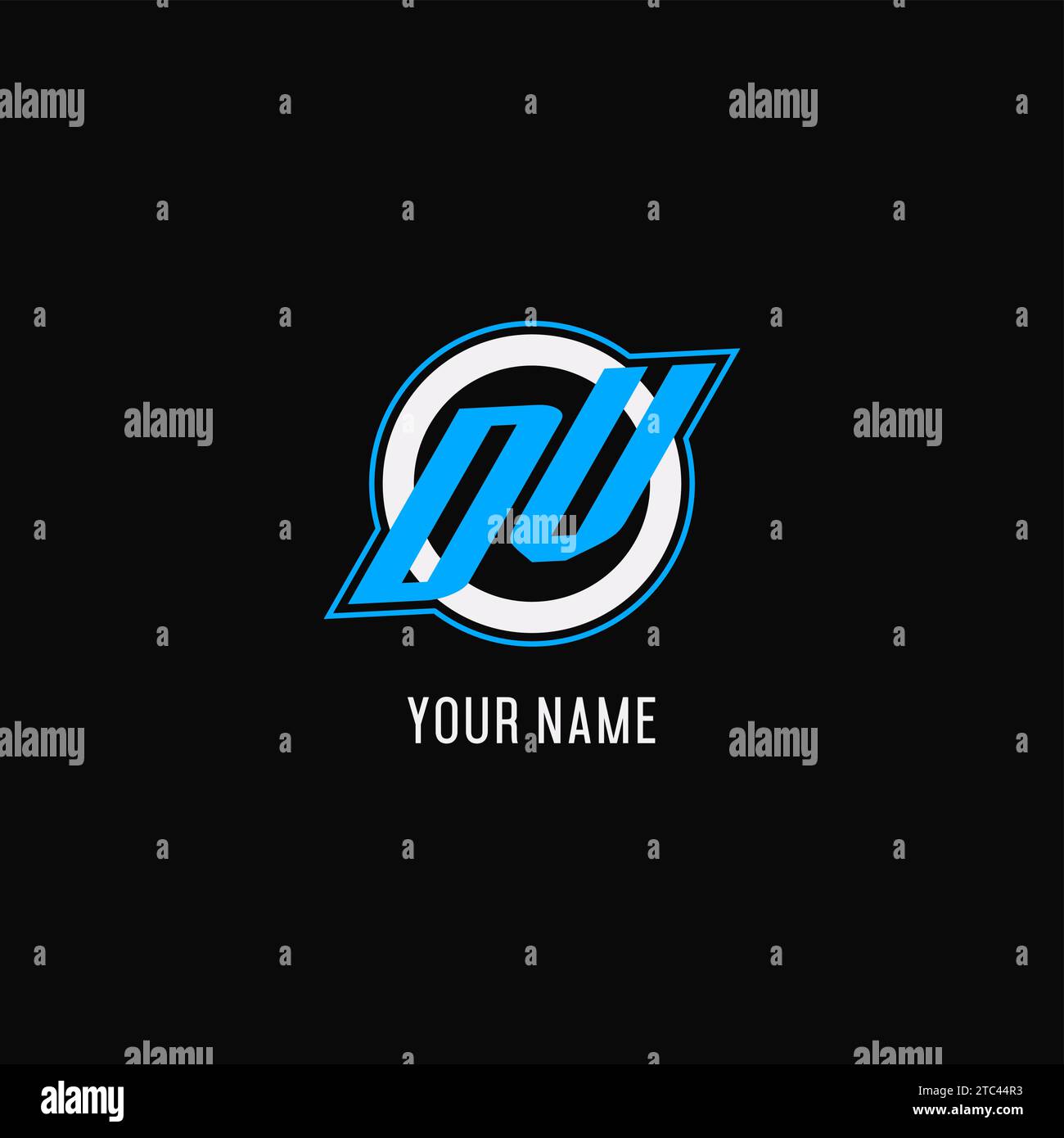 Logo DV iniziale linea circolare, logo team esport creativo monogramma stile grafica vettoriale Illustrazione Vettoriale