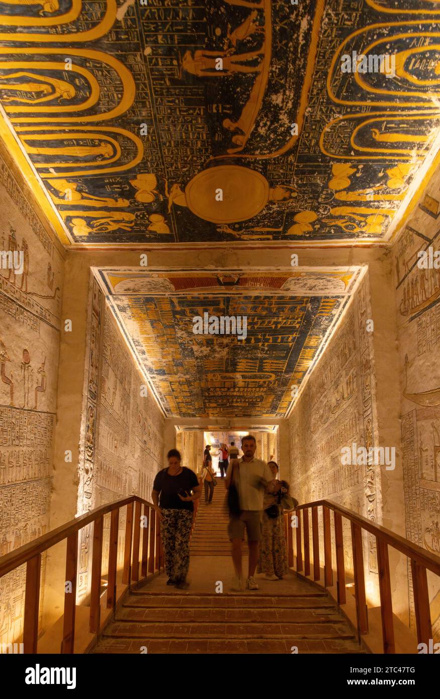 Tomba dei Re Ramsete V e vi (KV9), Valle dei Re, Luxor, Egitto Foto Stock