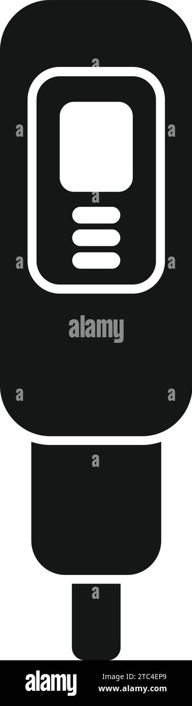 Icona sonda pHmetro Vector semplice. Kit per analisi del terreno. Reazione del sistema moderno Illustrazione Vettoriale