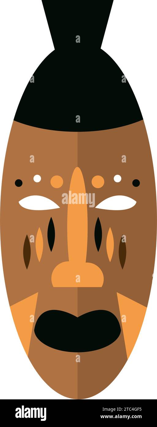 maschera nigeriana illustrazione tradizionale con dettagli colorati Illustrazione Vettoriale