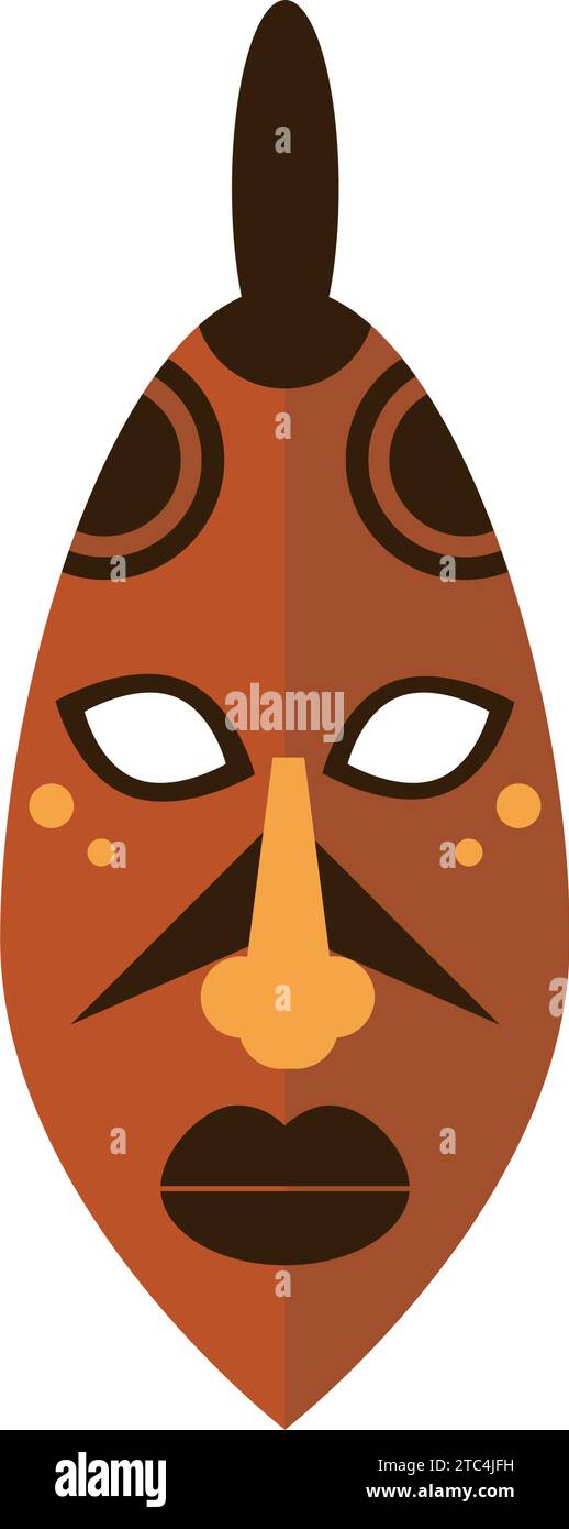 illustrazione della maschera nigeriana con dettagli colorati Illustrazione Vettoriale
