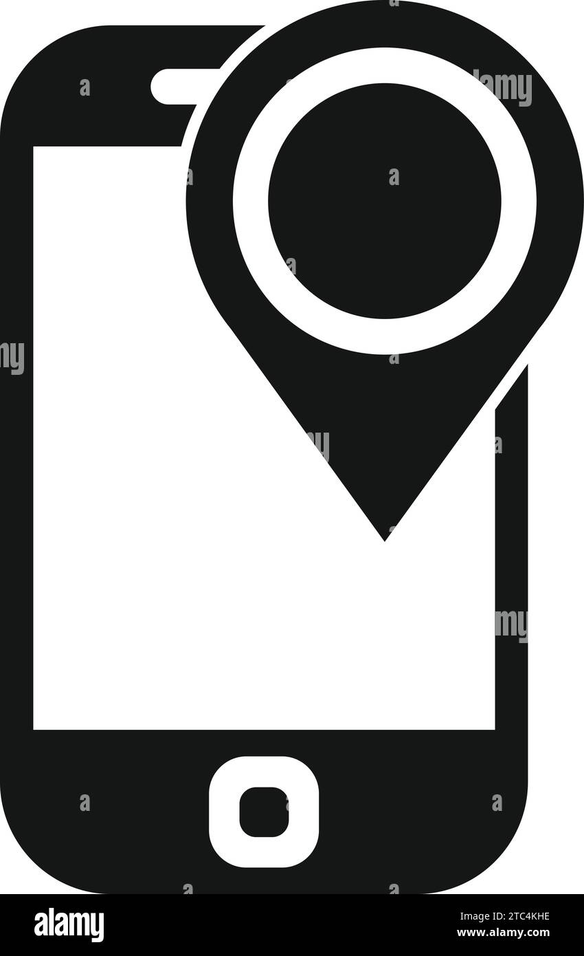 Icona posizione gps campeggio vettore semplice. Viaggi turistici. Vacanze all'aperto nella natura Illustrazione Vettoriale