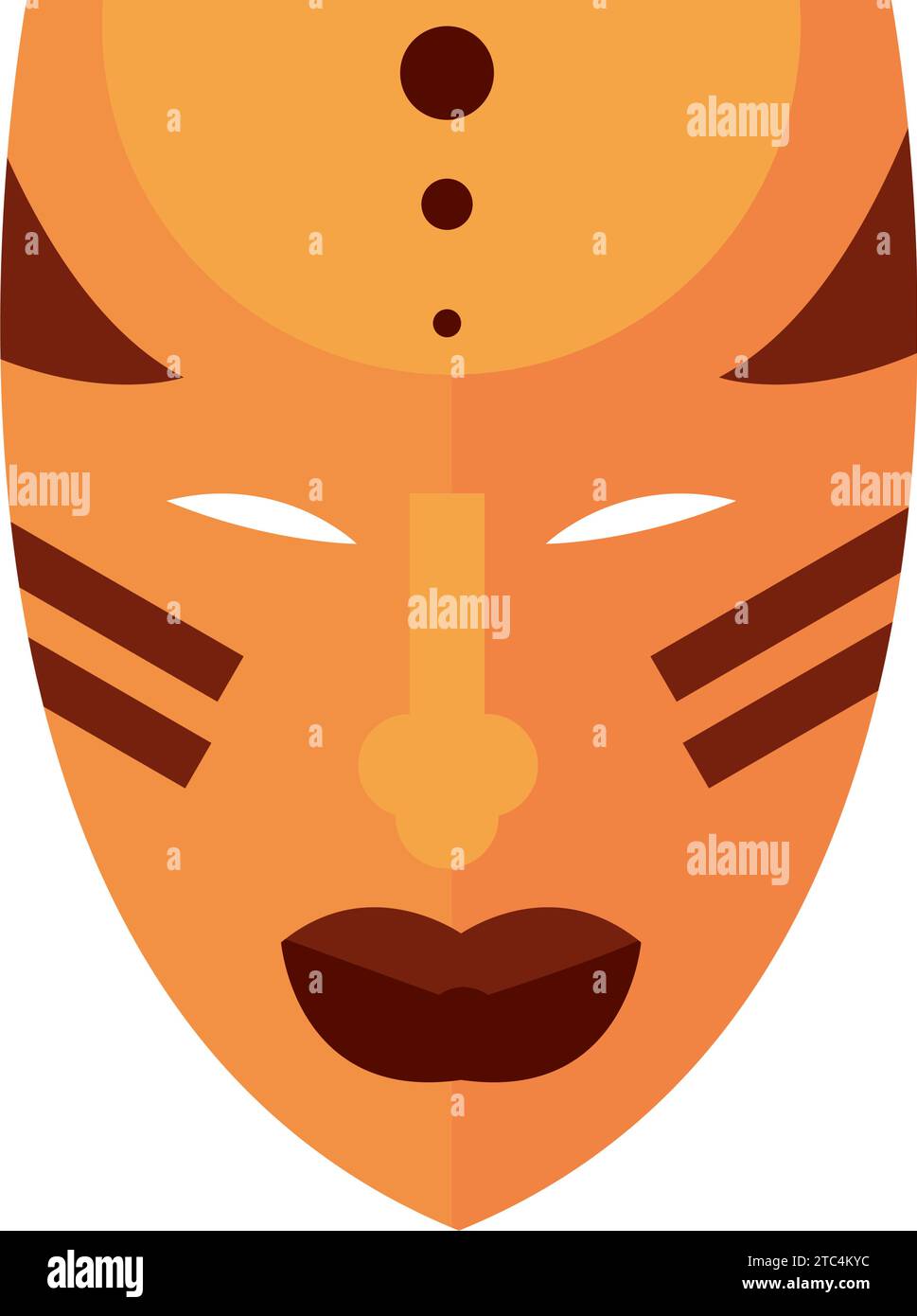 maschera nigeriana di colore arancione Illustrazione Vettoriale