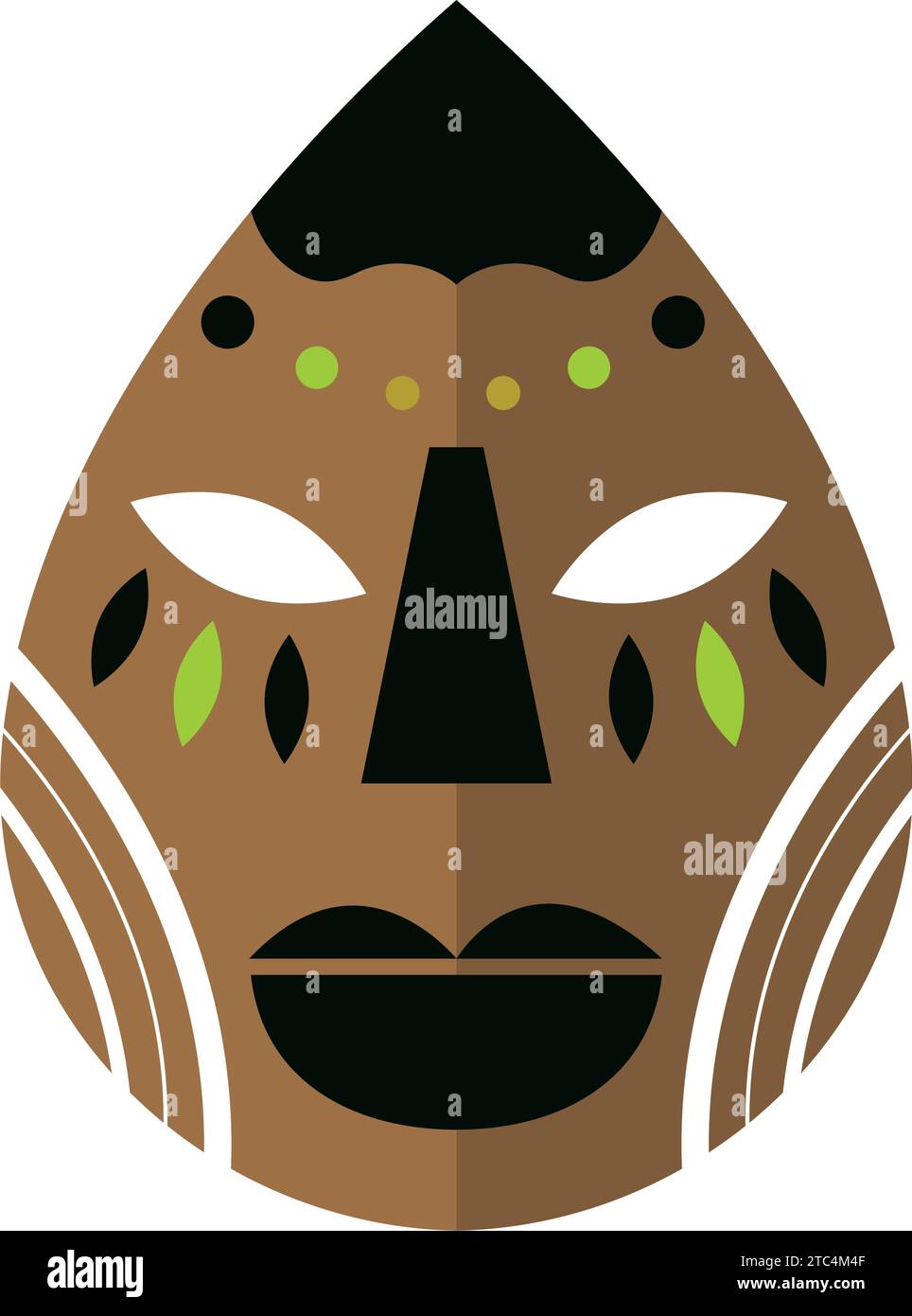 maschera nigeriana di colore marrone Illustrazione Vettoriale