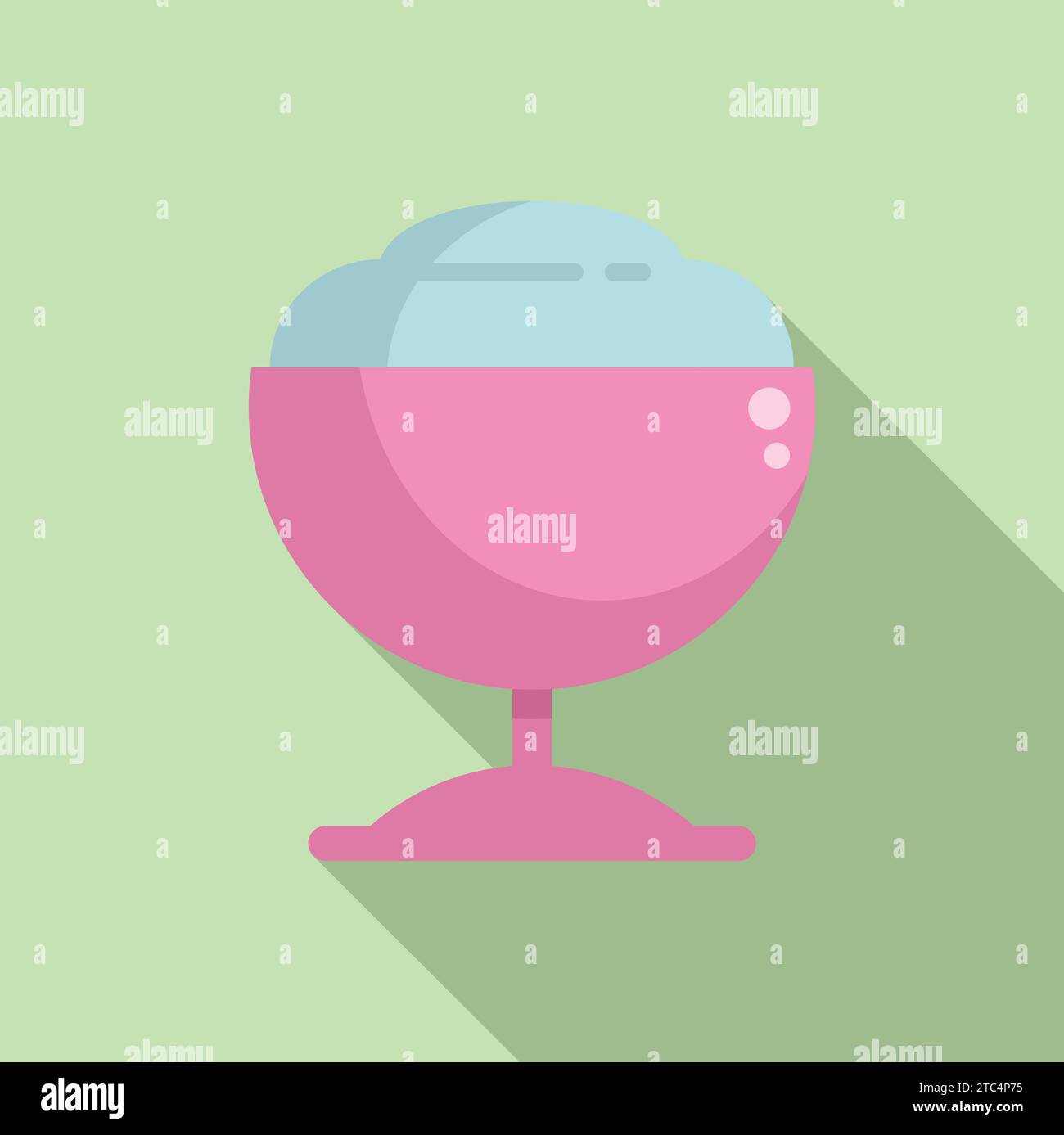Bubble Gum icona del gelato Flat Vector. Dessert con gelato. Biscotti al waffle Illustrazione Vettoriale