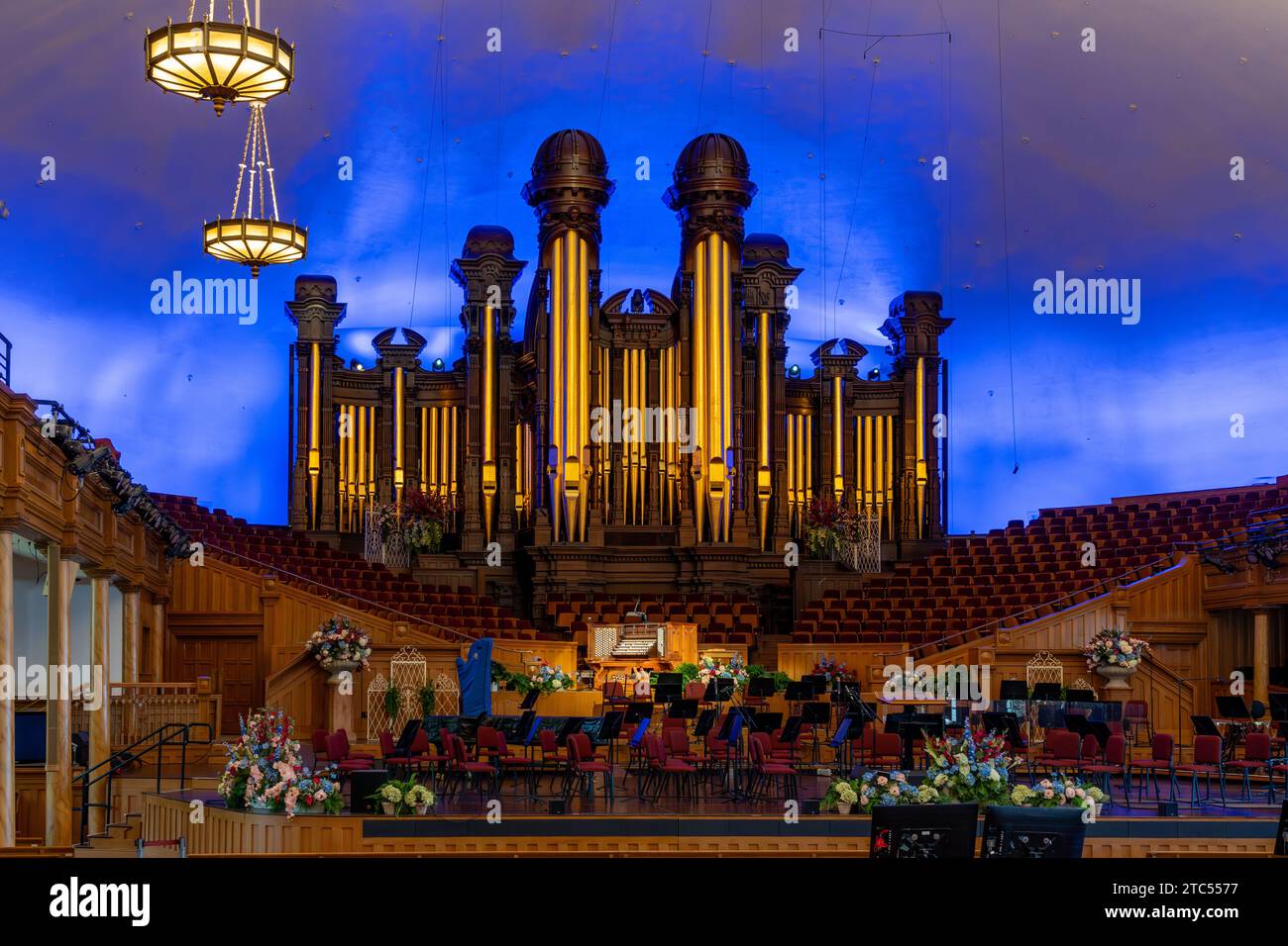 Vista interna del Tabernacolo mormone su Temple Square a Salt Lake City, Utah, Stati Uniti Foto Stock